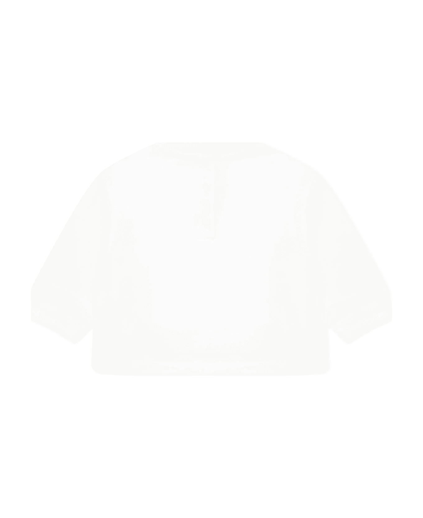 Balmain White Sweatshirt For Baby Girl With Logo - White