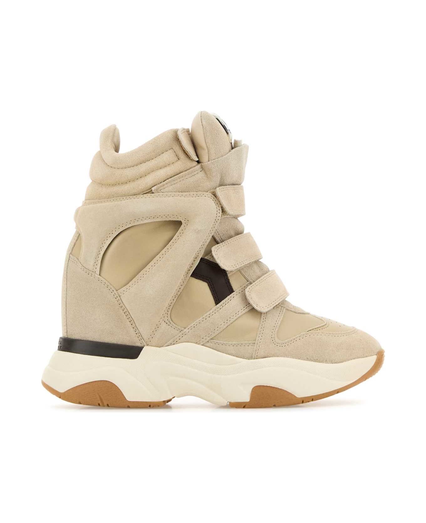 Isabel Marant Sand Suede And Leather Balskee Sneakers - ECRUCHOCOLATE