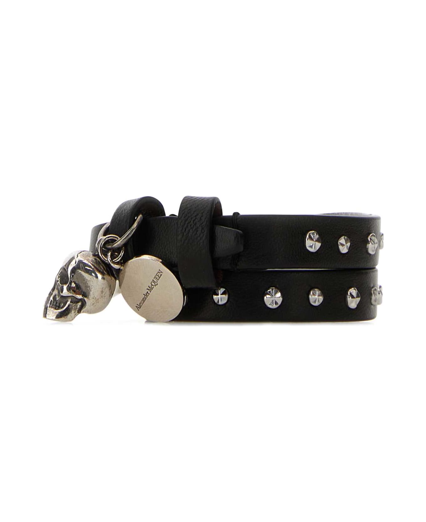 Alexander McQueen Black Leather Bracelet - 1000
