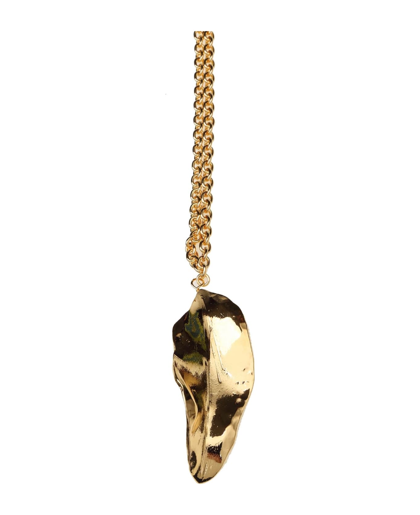 Marni Gold Metal Necklace With Leaf Pendant - Oro ネックレス