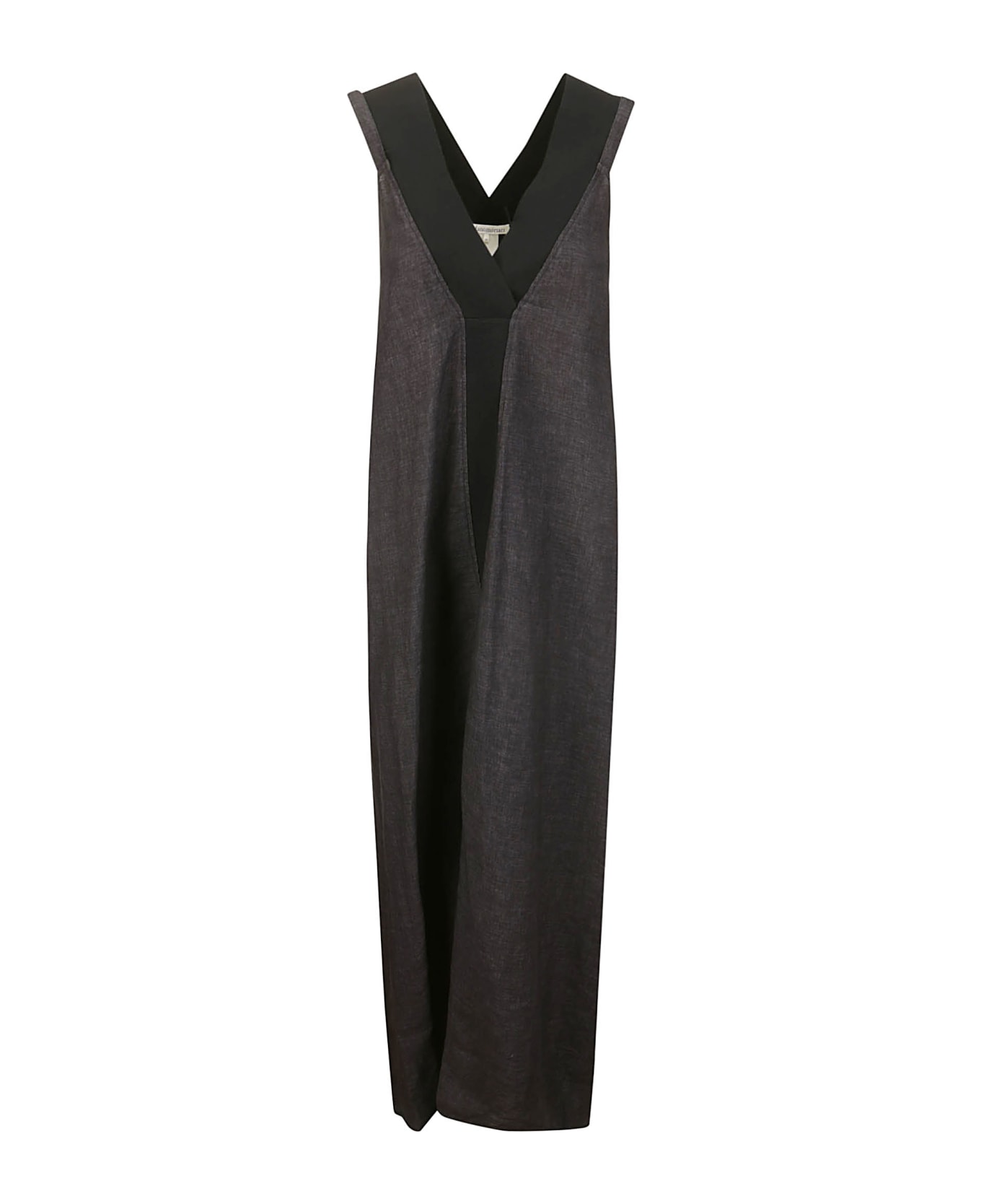 Stefano Mortari Linen Dress With Crossover Back - ANTHRACITE