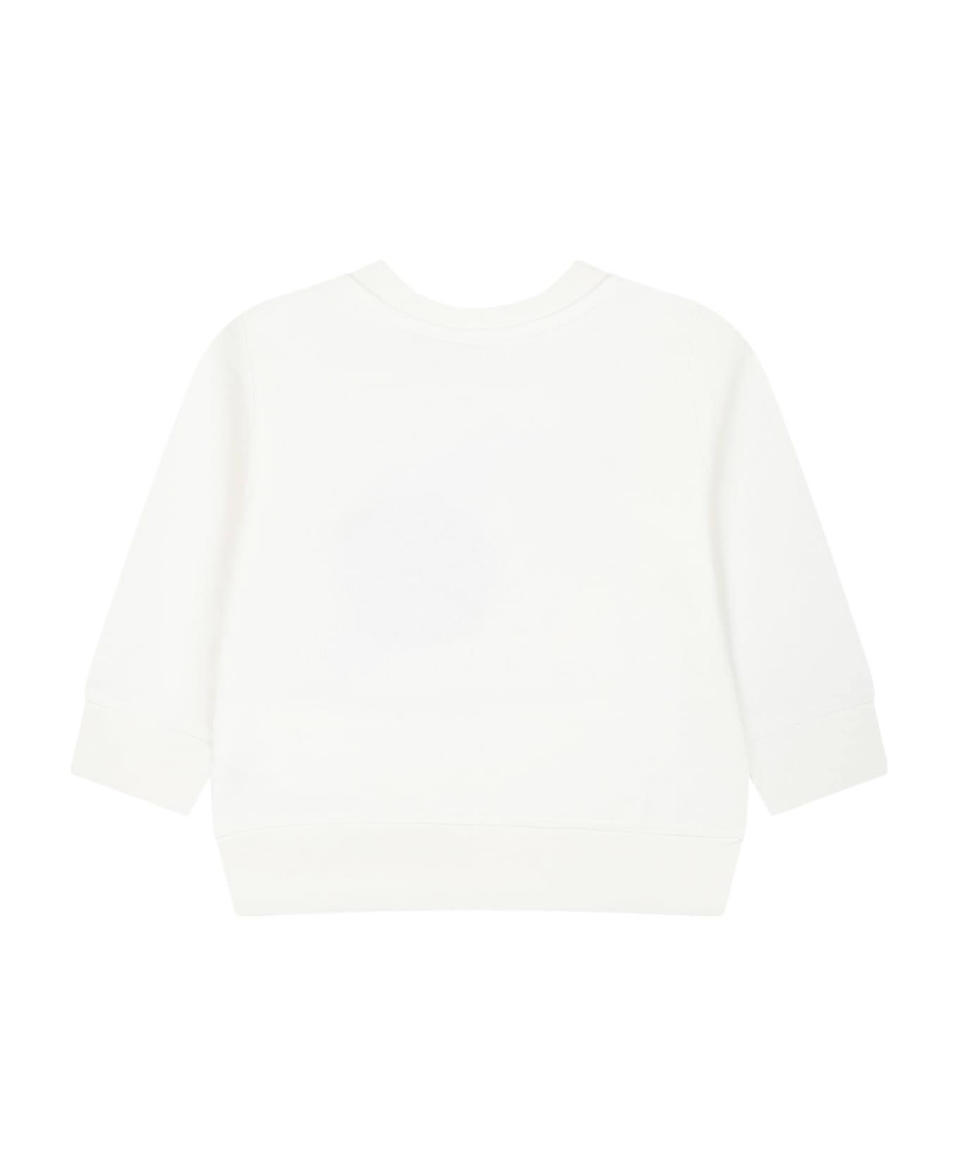 Stella McCartney Kids White Sweatshirt For Baby Girl With Bee - Bianco