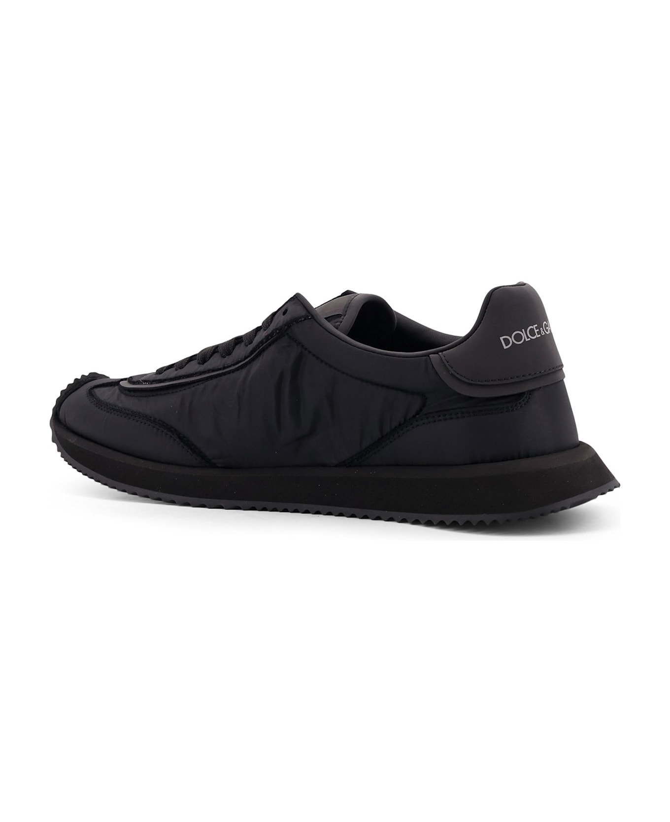 Dolce & Gabbana Low-top Nylon Sneakers With Leather Inserts - Black
