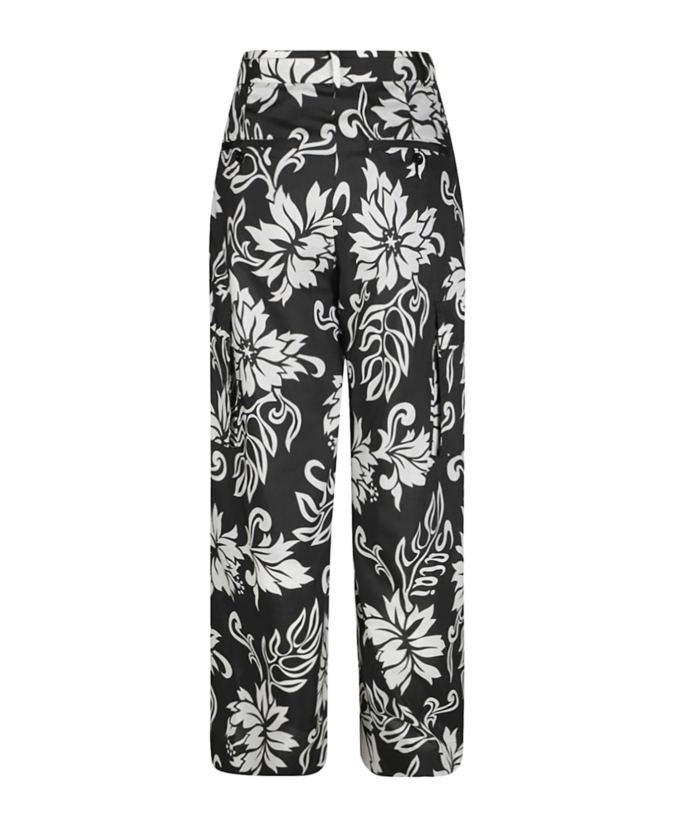 Sacai Printed Belted Trousers - Black