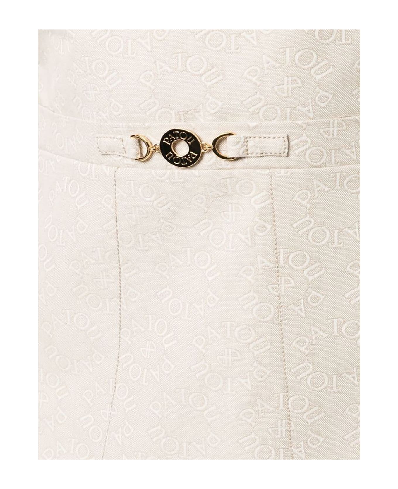Patou Beige Cotton A-line Minidress - Medallion