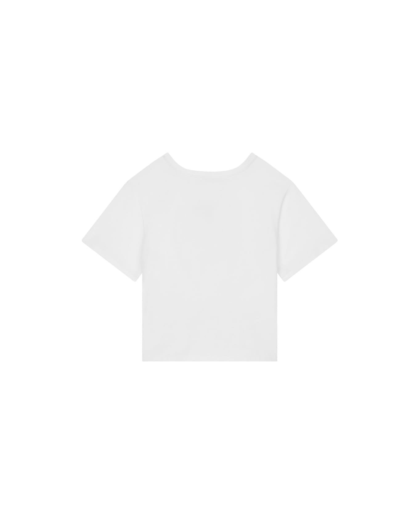 Dolce & Gabbana White T-shirt With Dg Cart Patch And Knot - White