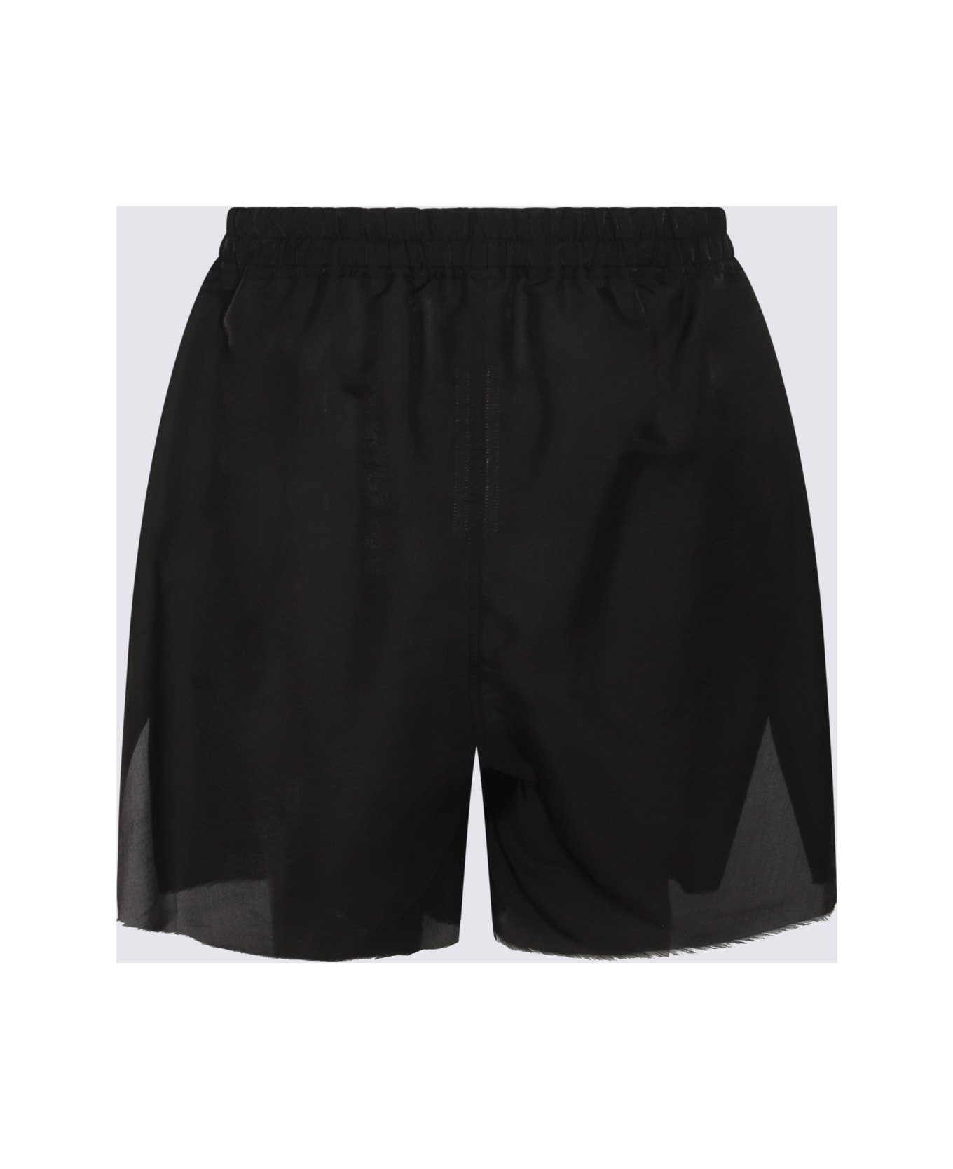 Rick Owens Black Silk Shorts - Black