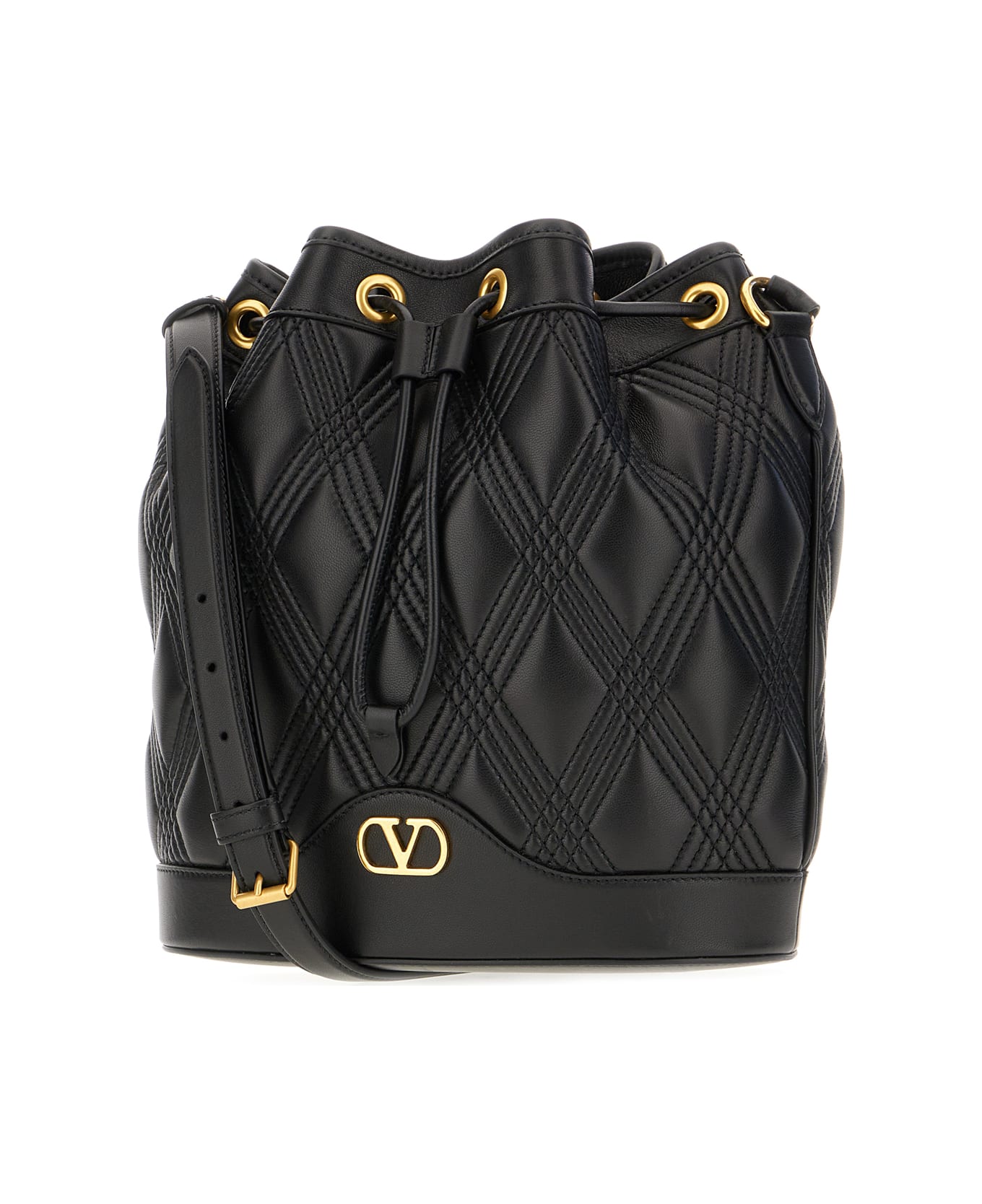 Valentino Garavani Black Leather Crossbody Bag - Black