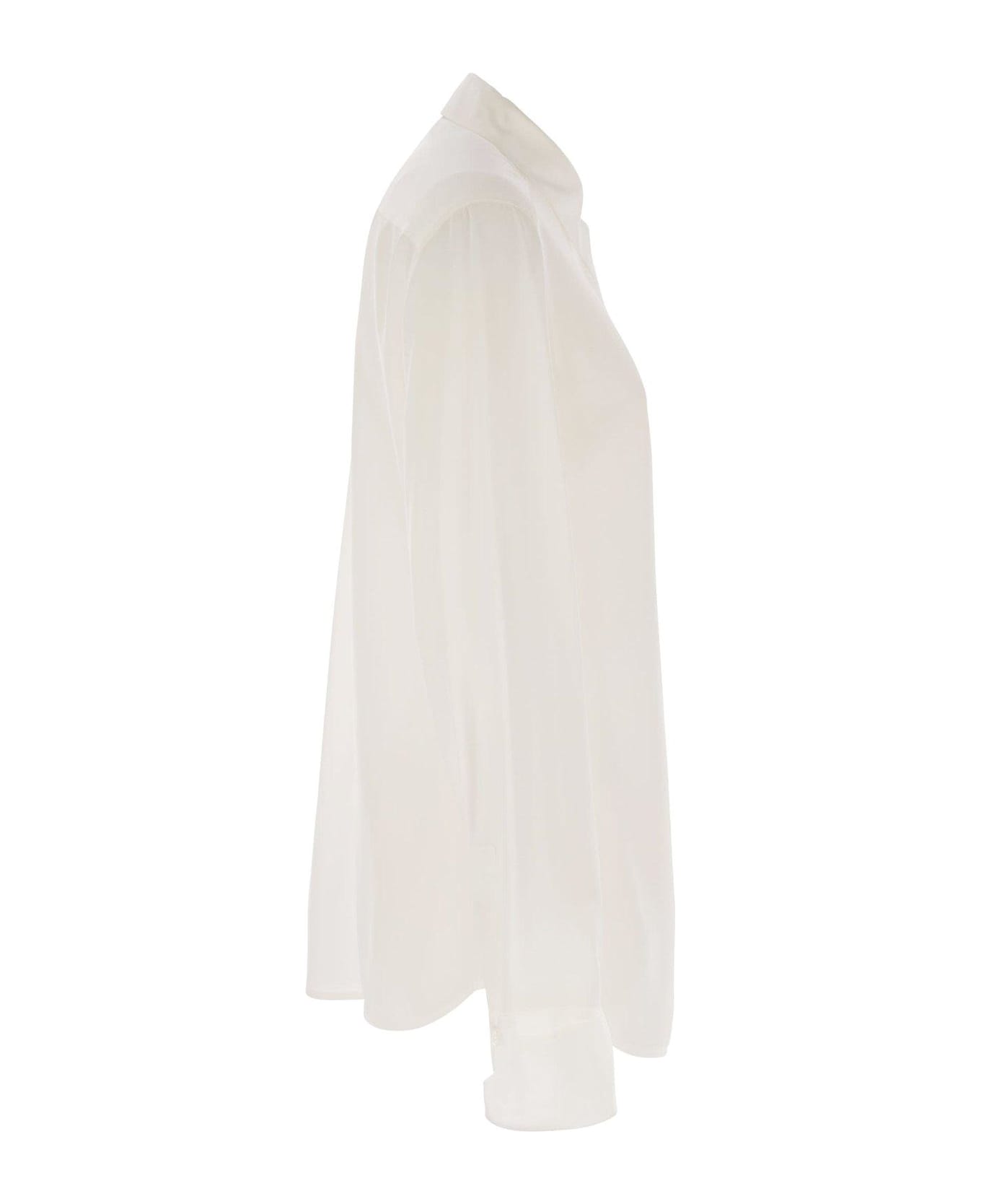SportMax Gemona Long-sleeved Crepe Shirt - White