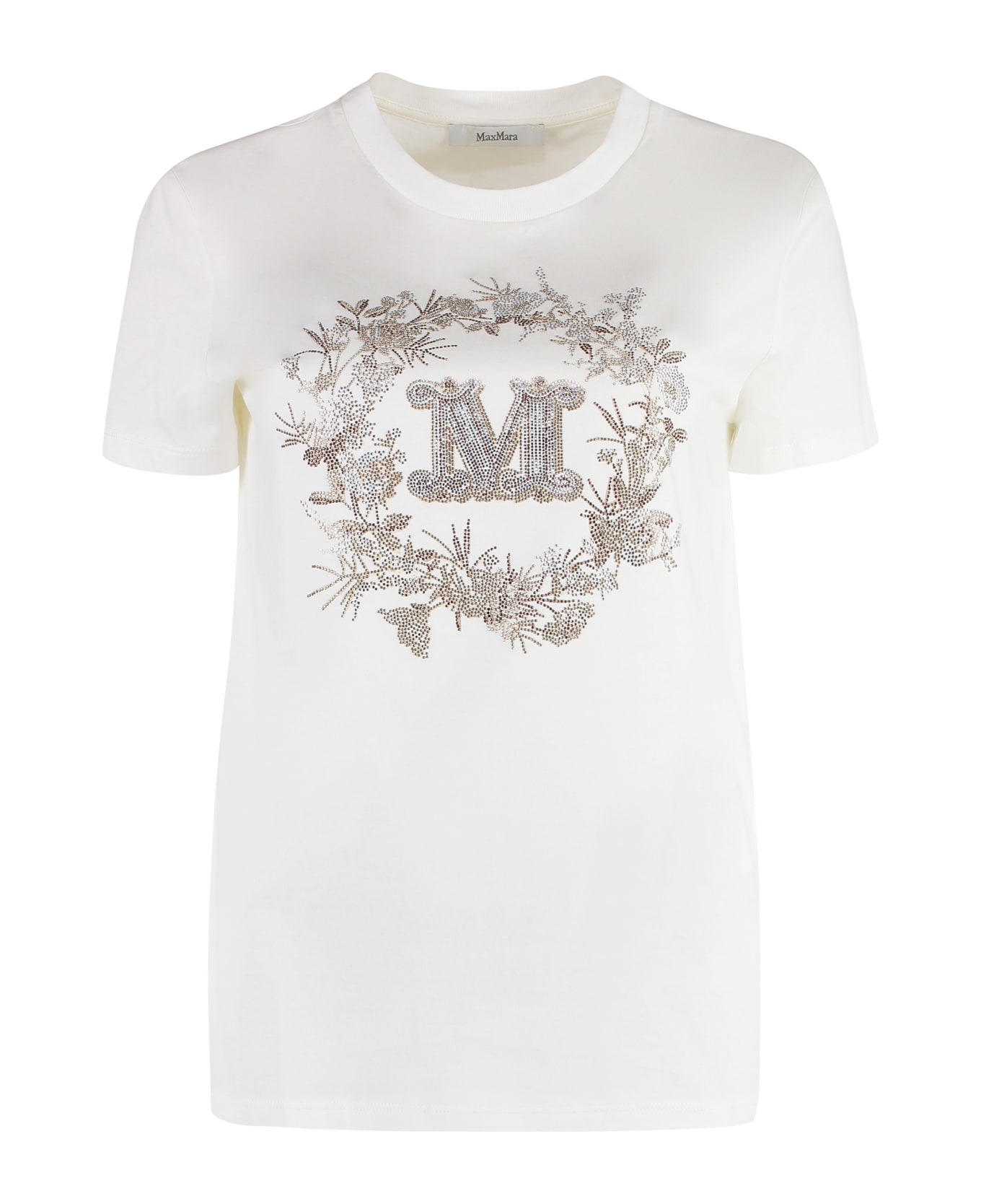 Max Mara Elmo Cotton Crew-neck T-shirt - White Tシャツ