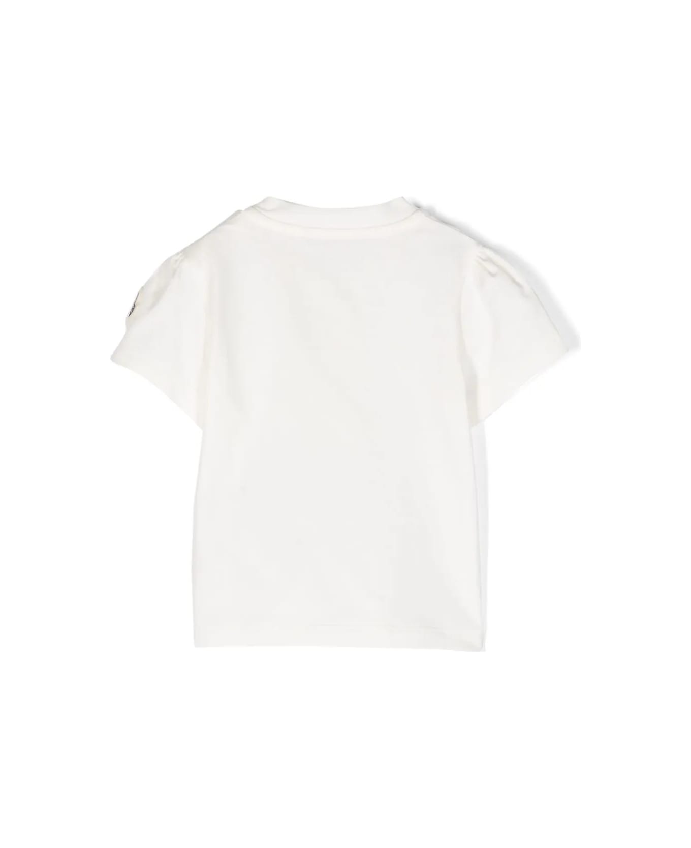 Moncler White T-shirt With Teddy Bear Patch - White