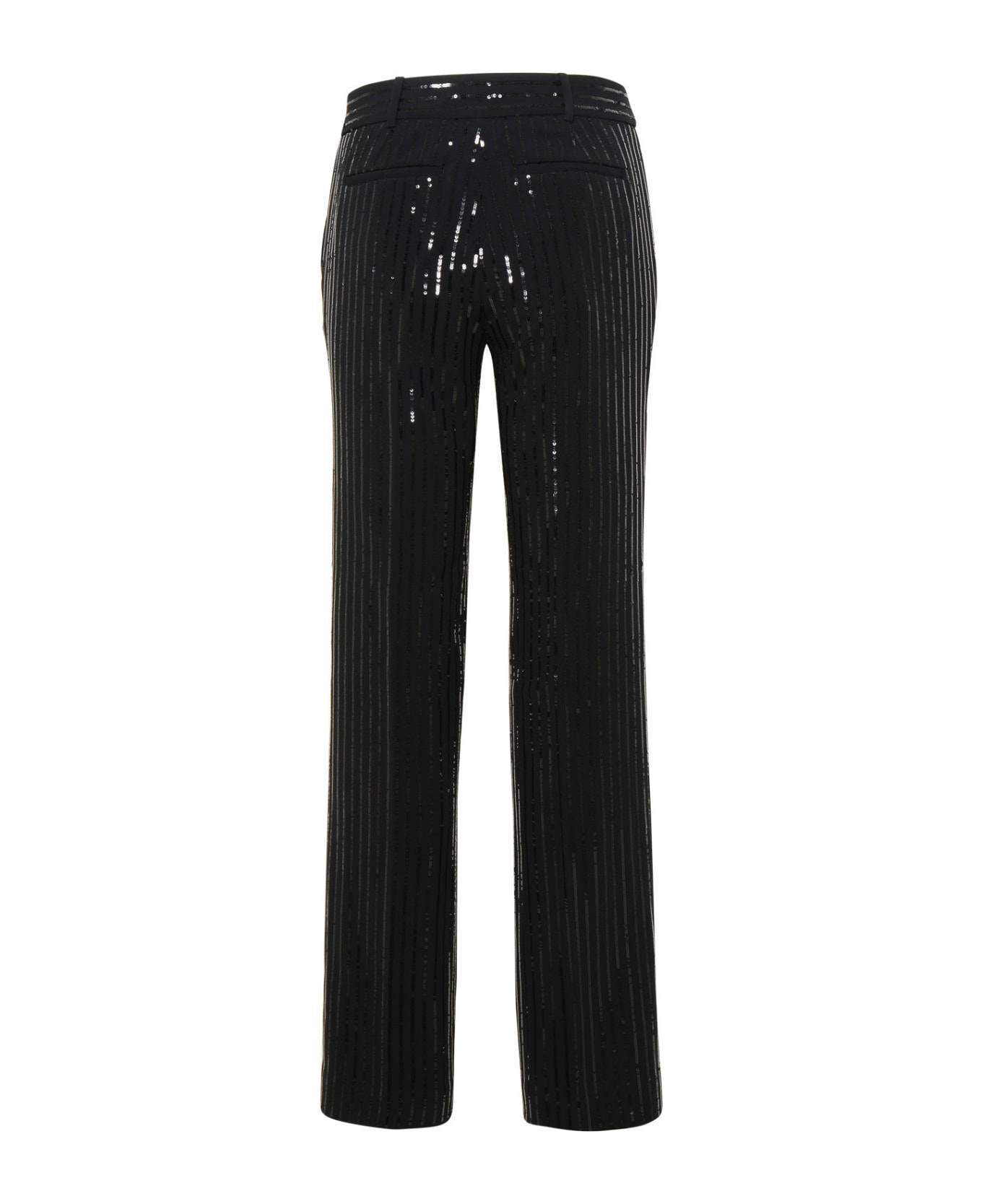 MICHAEL Michael Kors Pinstripe Crepe Pants With Sequins - Black ボトムス