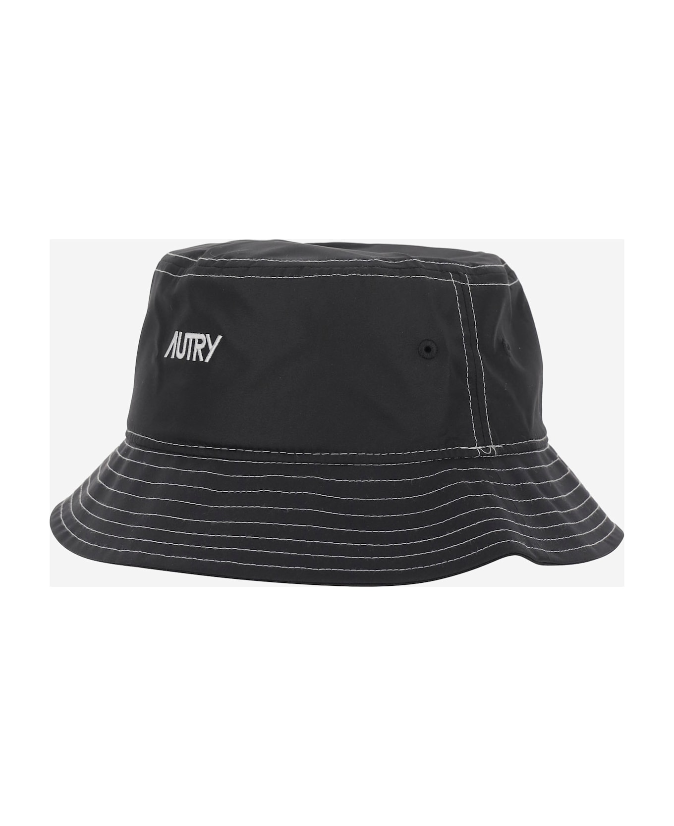 Autry Nylon Bucket Hat With Logo - Black