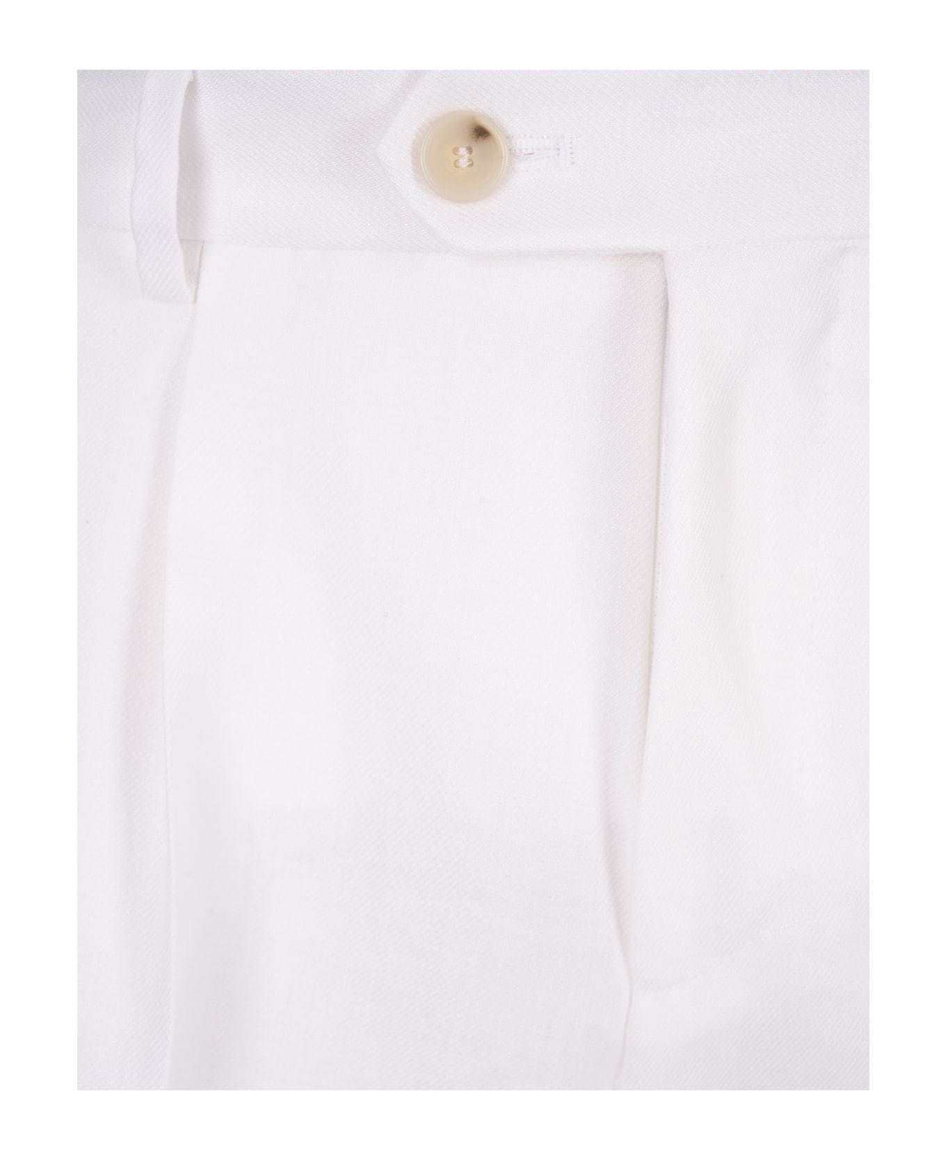 Hugo Boss Relaxed Fit Trousers In White Wrinkle Resistant Linen - White