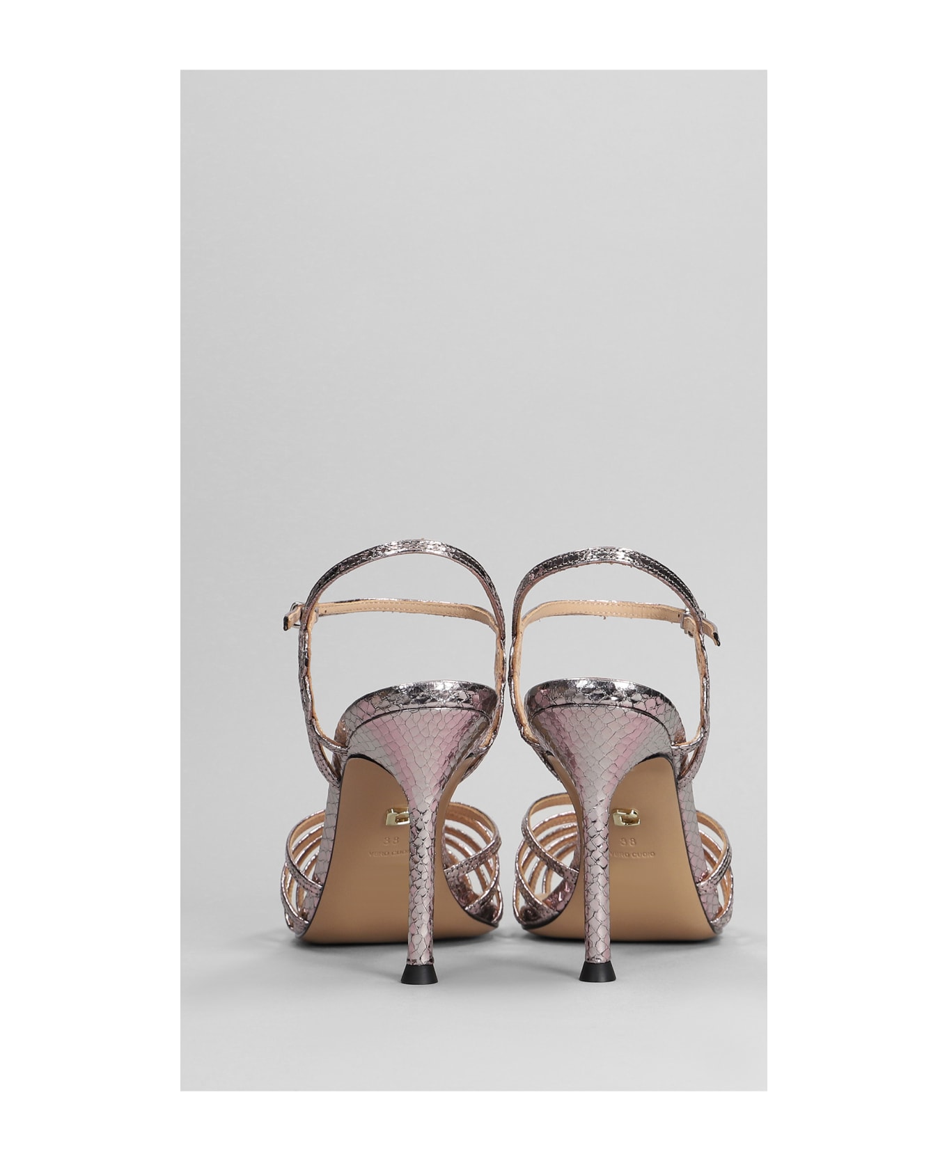 Lola Cruz Tango 95 Sandals In Viola Leather - Viola