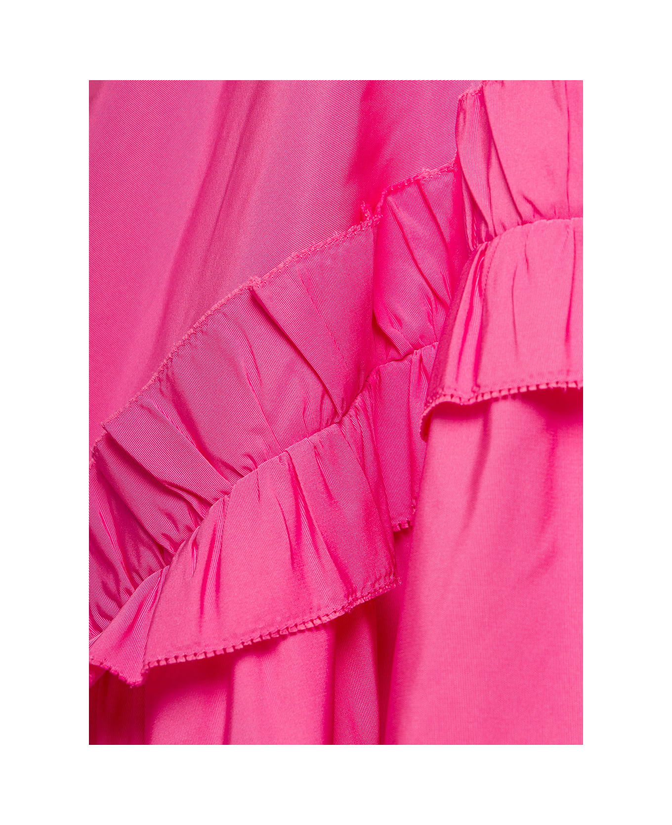Alexander McQueen Pink Mini Dress With Oversize Ruche In Polyfaille Woman Alexander Mcqueen - Pink