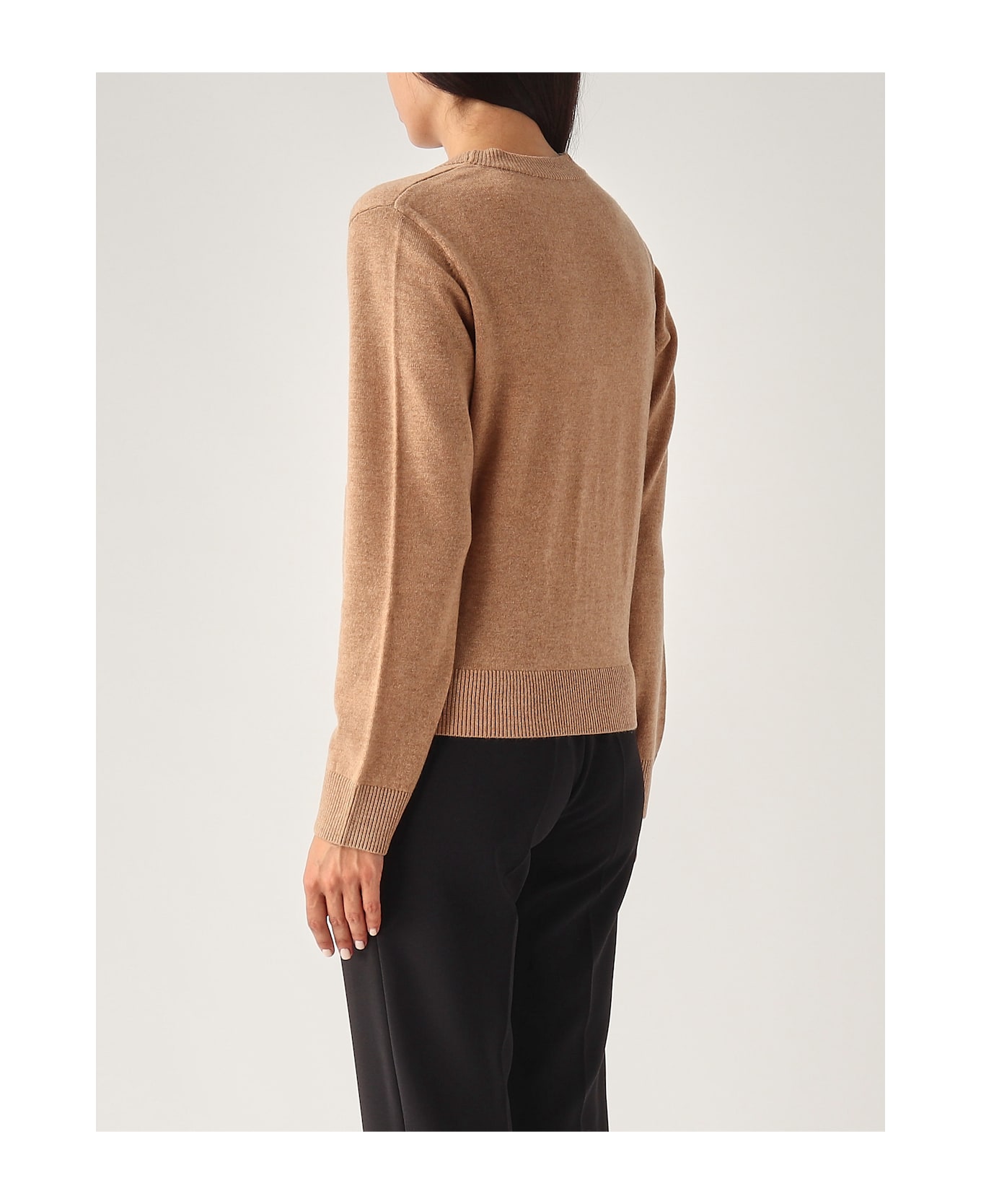 Elisabetta Franchi Wool Sweater - CAMEL MELANGE