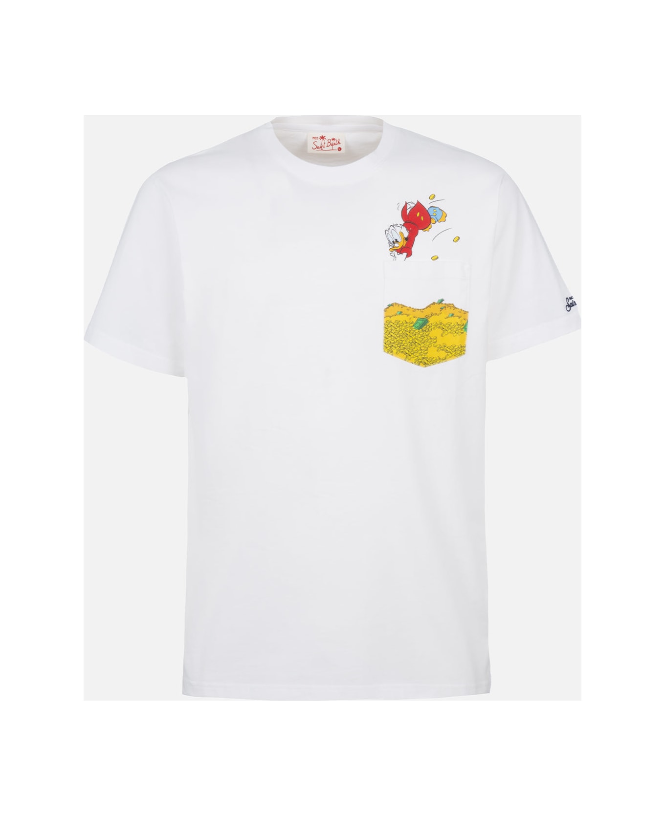 MC2 Saint Barth Man Cotton T-shirt Austin With Uncle Scrooge Print | ©disney Special Edition - WHITE