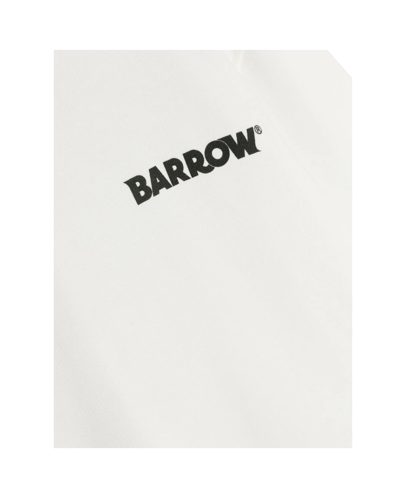 Barrow White Hoodie With Front And Back Logo - White