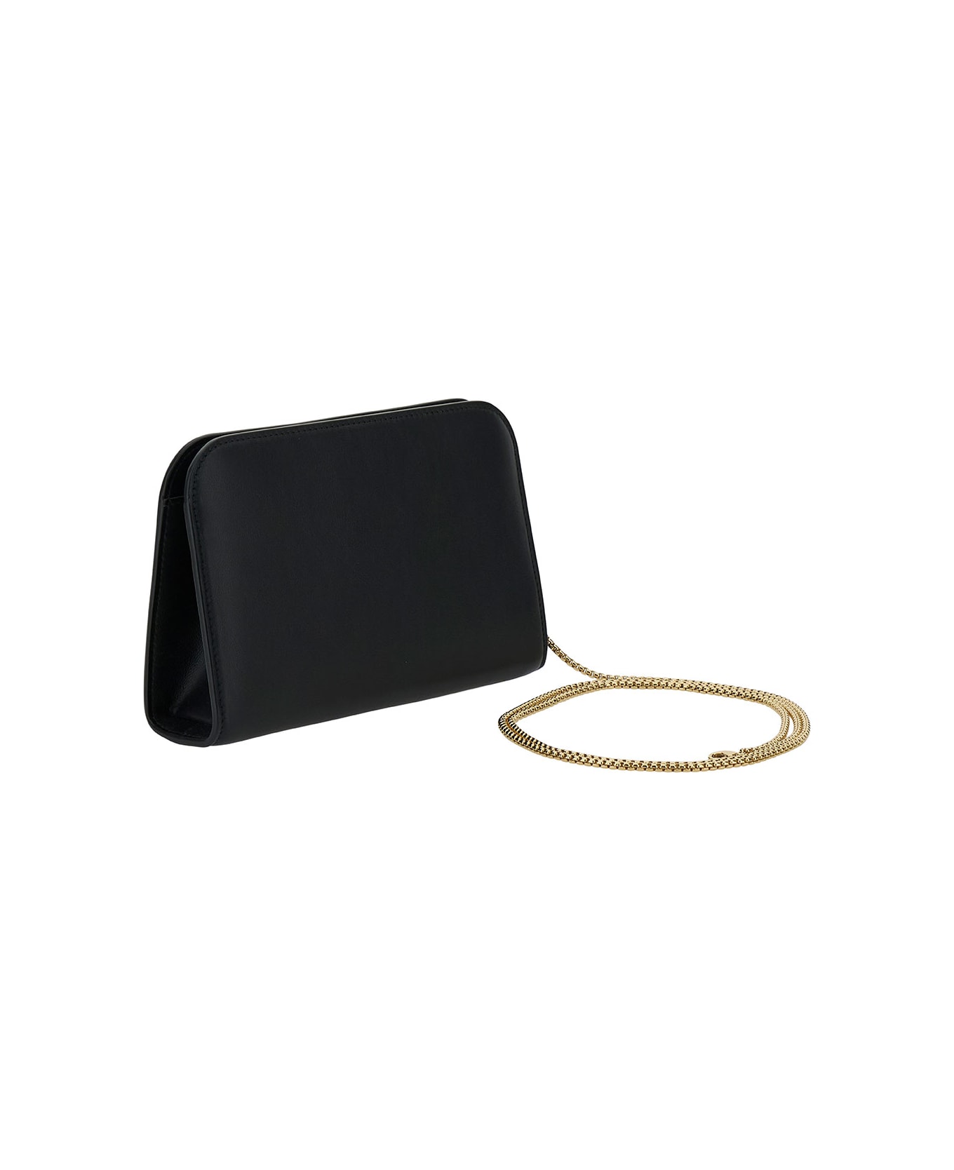 Ferragamo 'diana' Mini Clutch Bag In Black Calf Leather - Black ショルダーバッグ