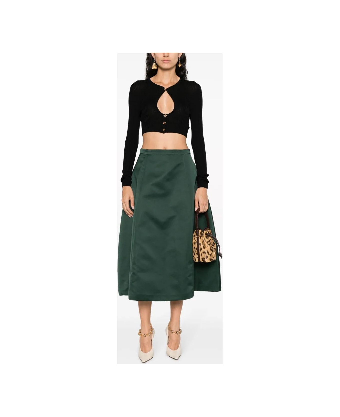 Rochas Midi Skirt Duchesse - Dark Green