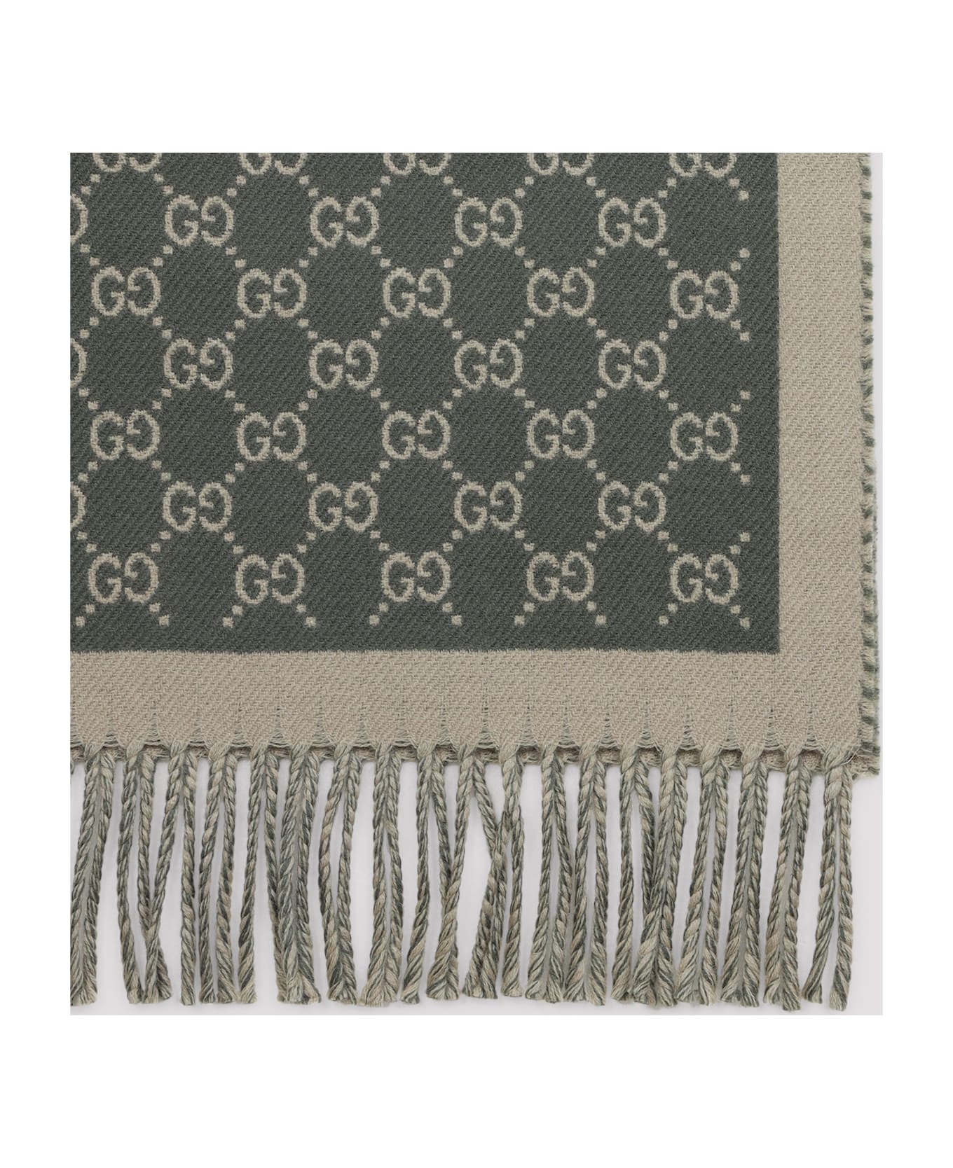 Gucci New Moon Wool Scarf - Reseda Beige