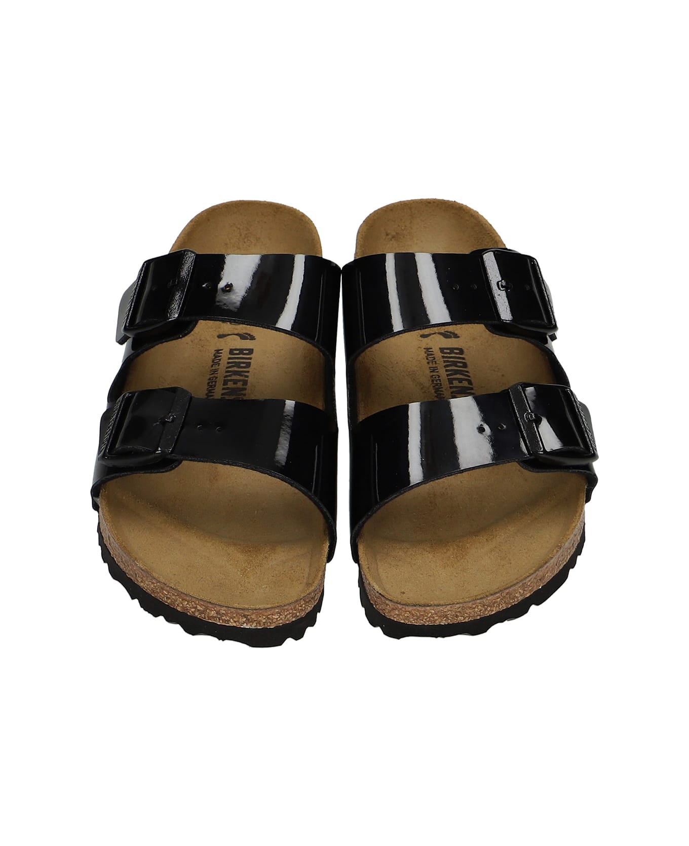 Birkenstock Arizona Flats In Black Patent Leather - Black