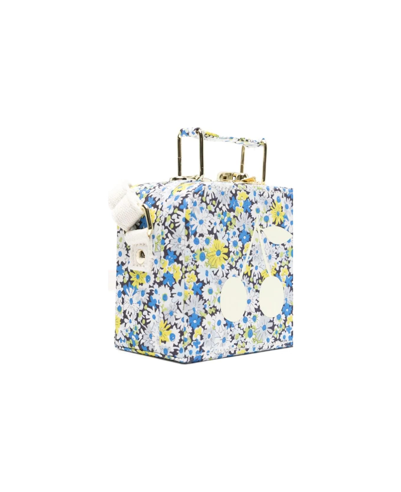 Bonpoint Aimane Valise Bag In Blue Flowers - Blue