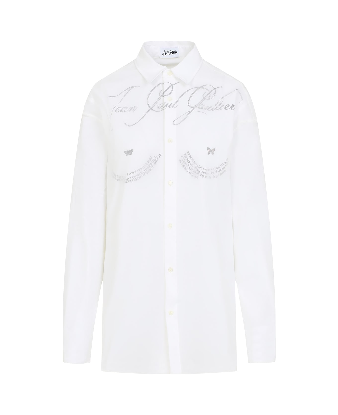 Jean Paul Gaultier Ls Double Layer Shirt - Black White