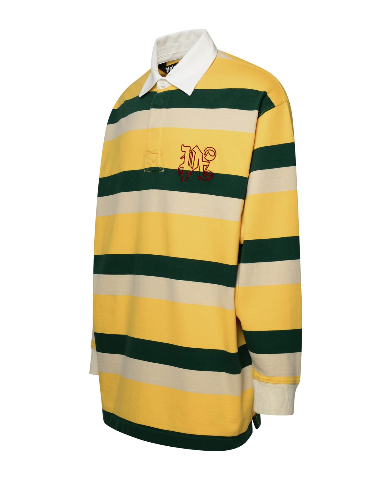 Palm Angels Logo Embroidered Polo Shirt - YELLOW/GREEN シャツ