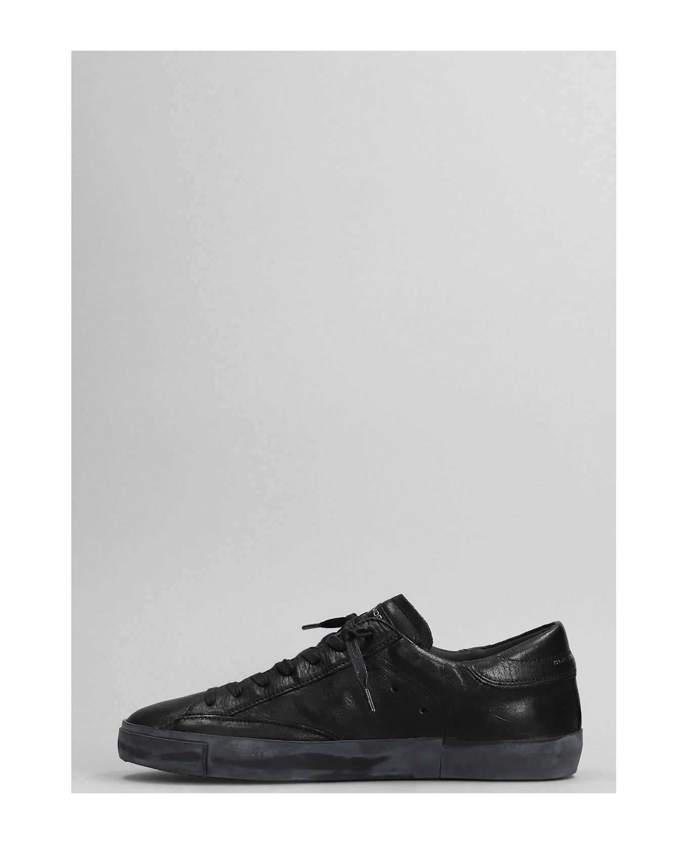 Philippe Model Prsx Low Sneakers In Black Leather - black