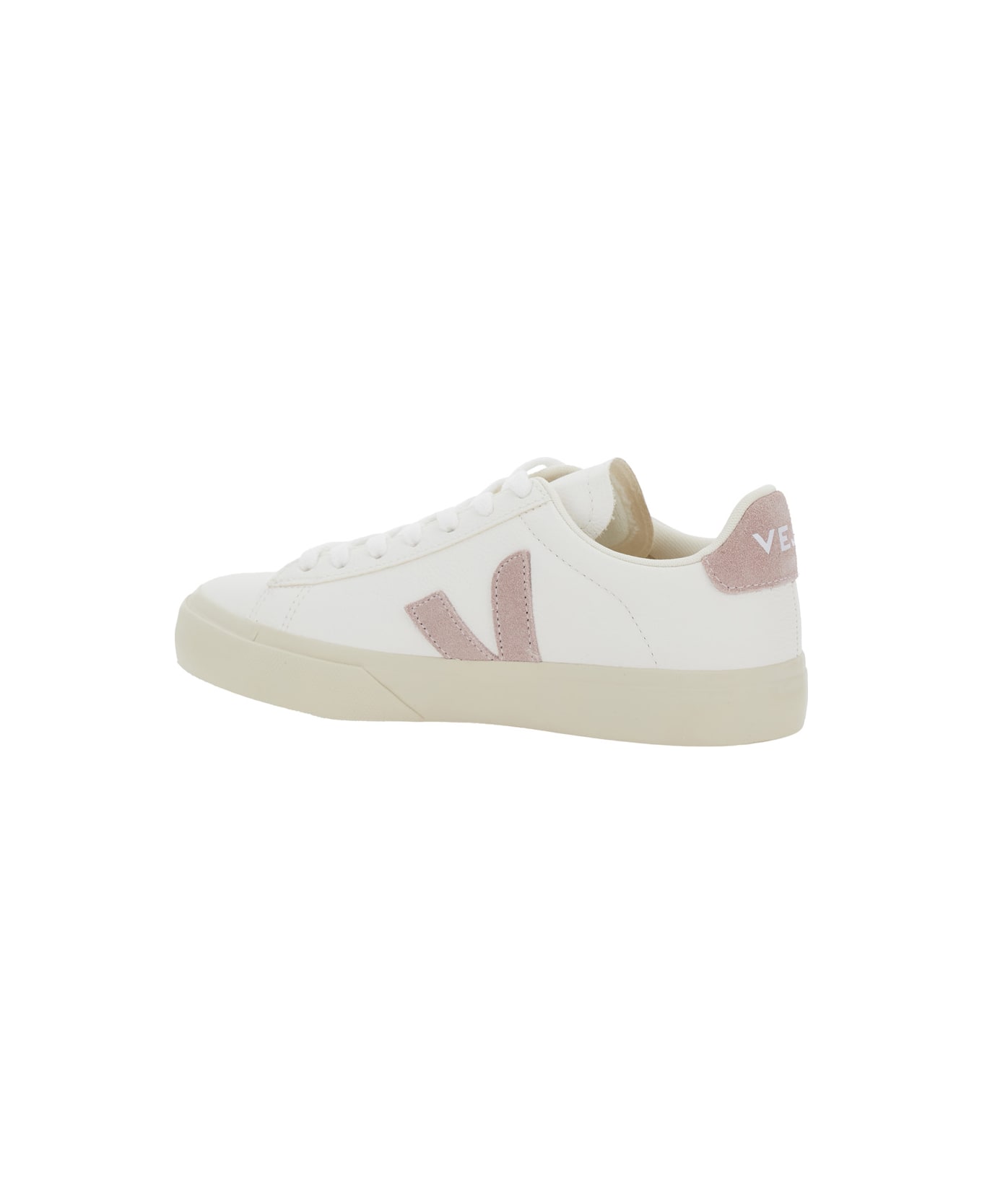 Veja 
campo
 White Low Top Sneakers With Logo Detail On The Side And Logo Lettering On The Heel In Leather Unisex - White