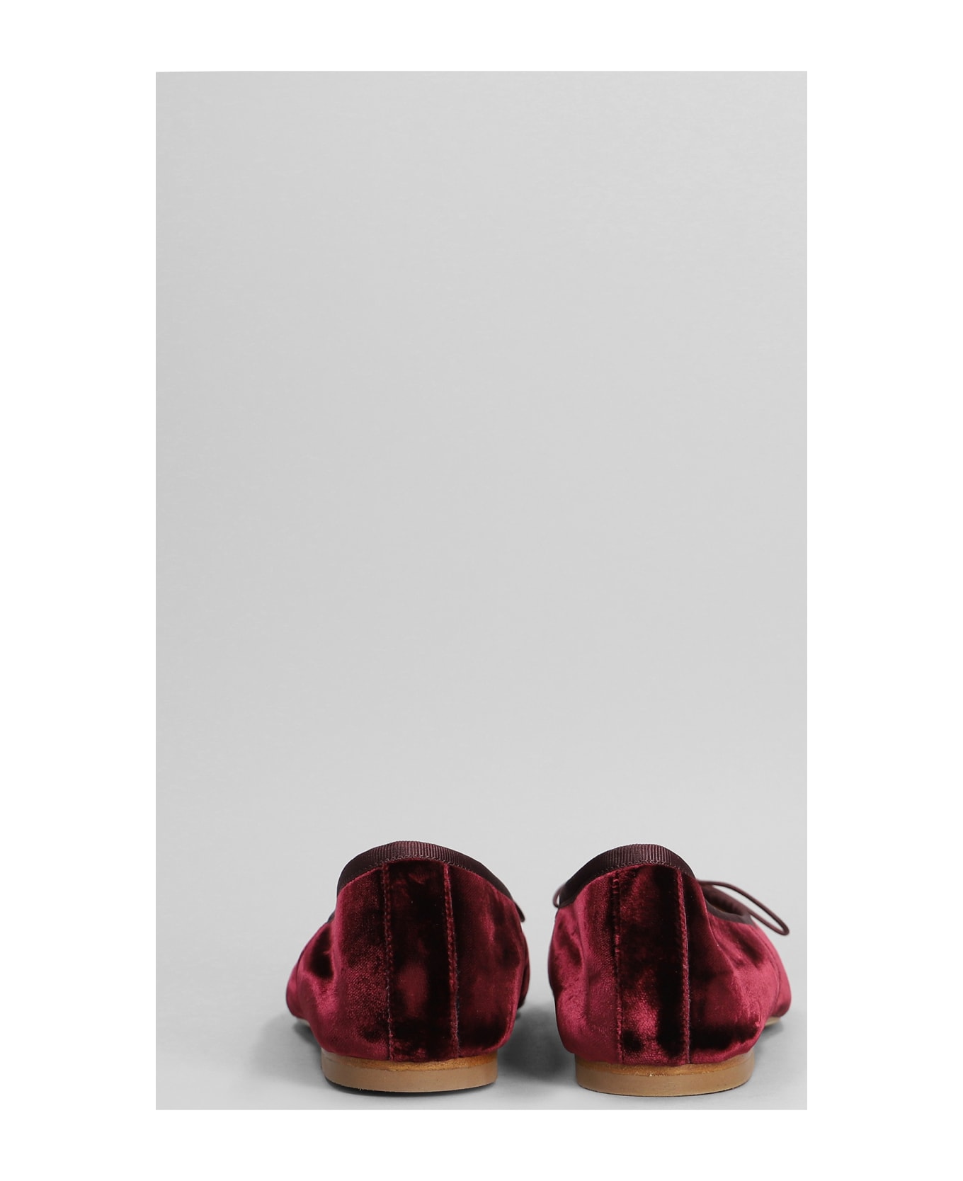 Anniel Ballet Flats In Bordeaux Velvet - bordeaux