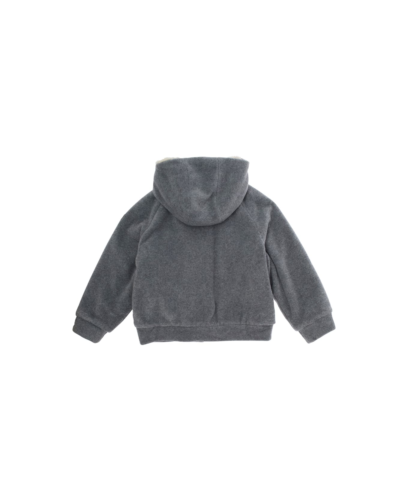 Il Gufo Grey Hoodie With Logo Patch In Soft Fabric Boy - Grey