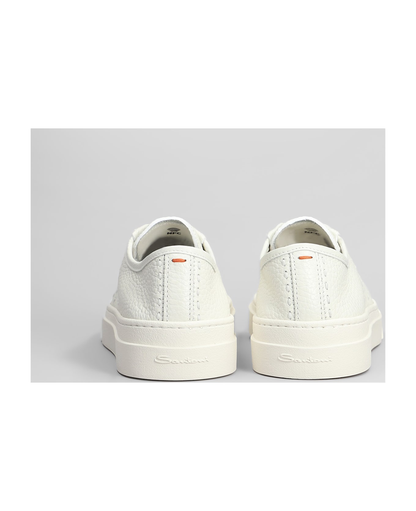 Santoni Dbs Sneakers In White Leather - white