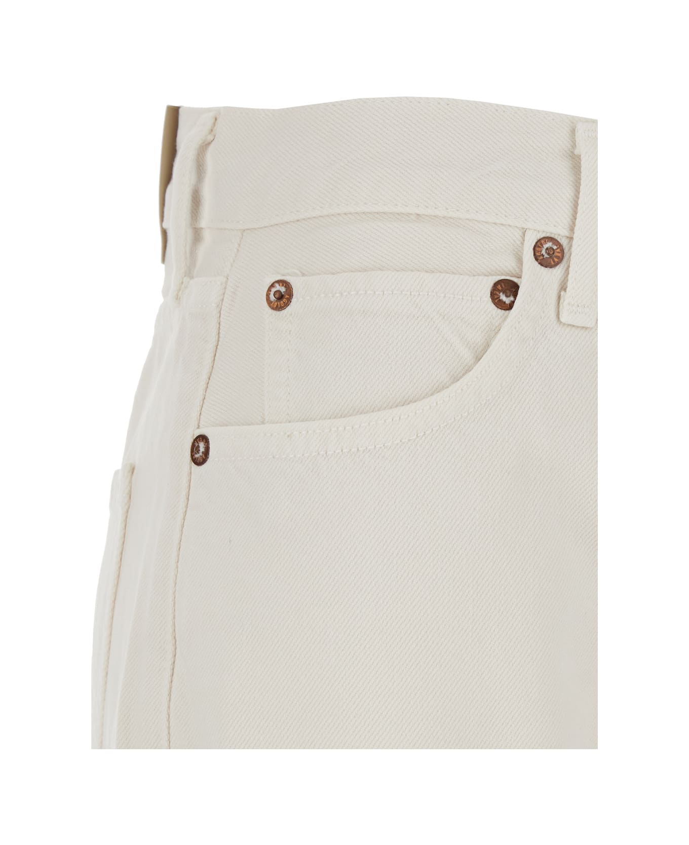 AGOLDE 
90s
 White Jeans With Five-pocket Design And Logo Patch On The Rear In Denim Woman - White