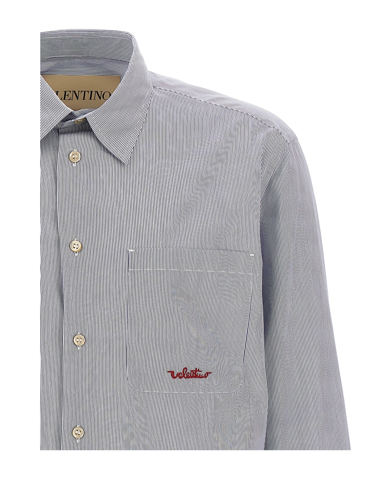 Valentino Garavani Striped Shirt - Light Blue