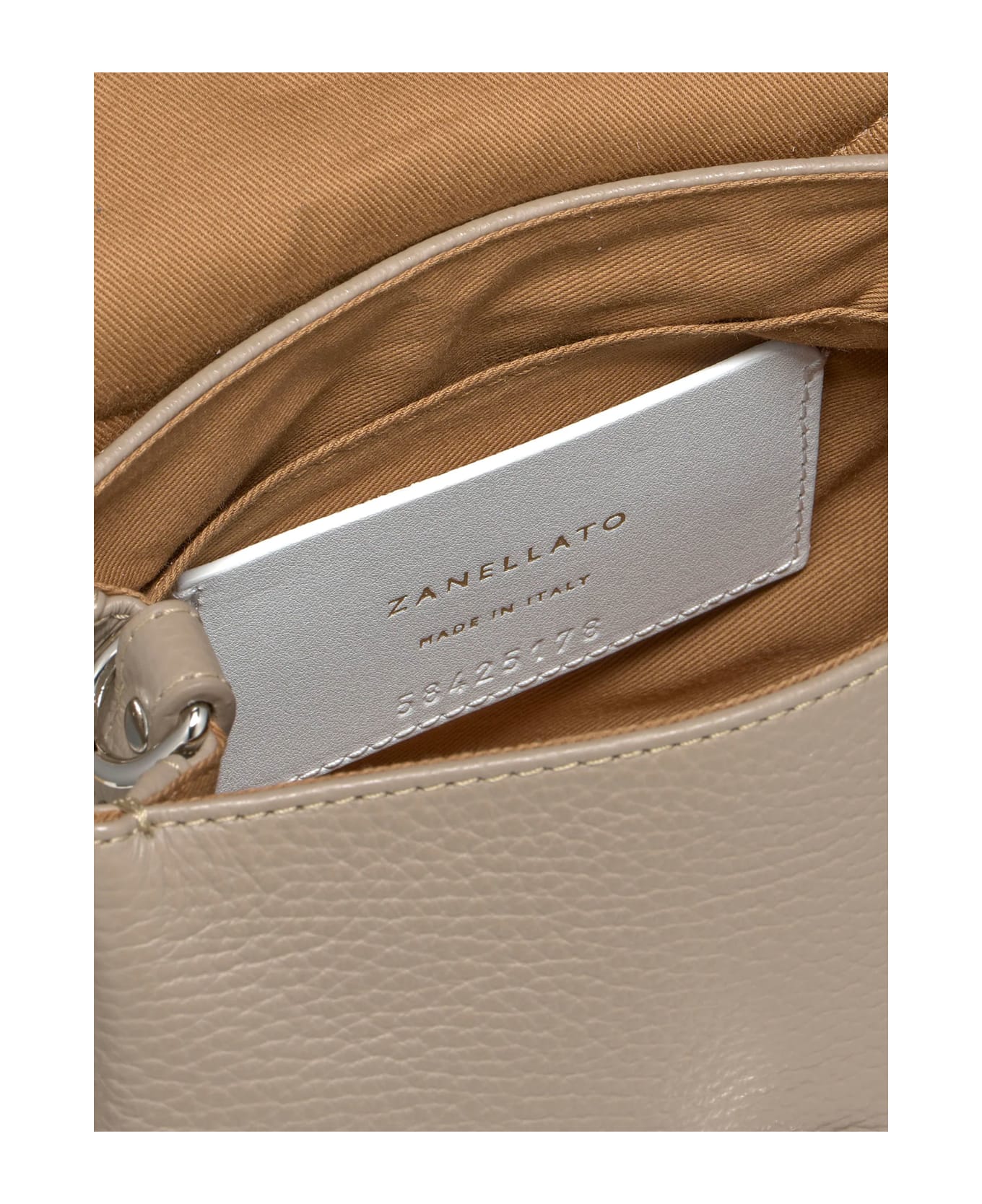 Zanellato Postina M Leather Crossbody Bag With Double Shoulder Strap - Graycreta