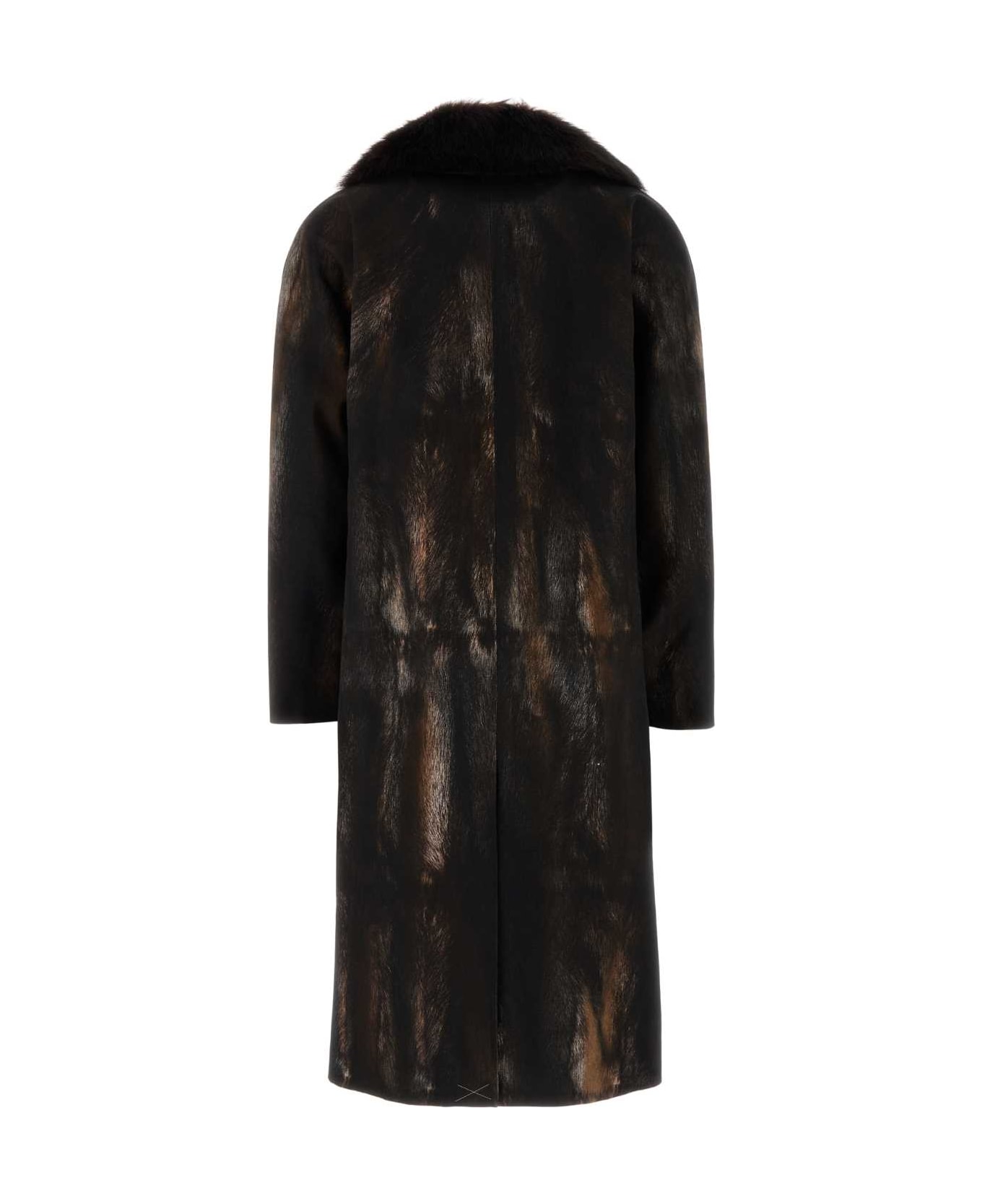 Prada Printed Cotton Coat - CACAO