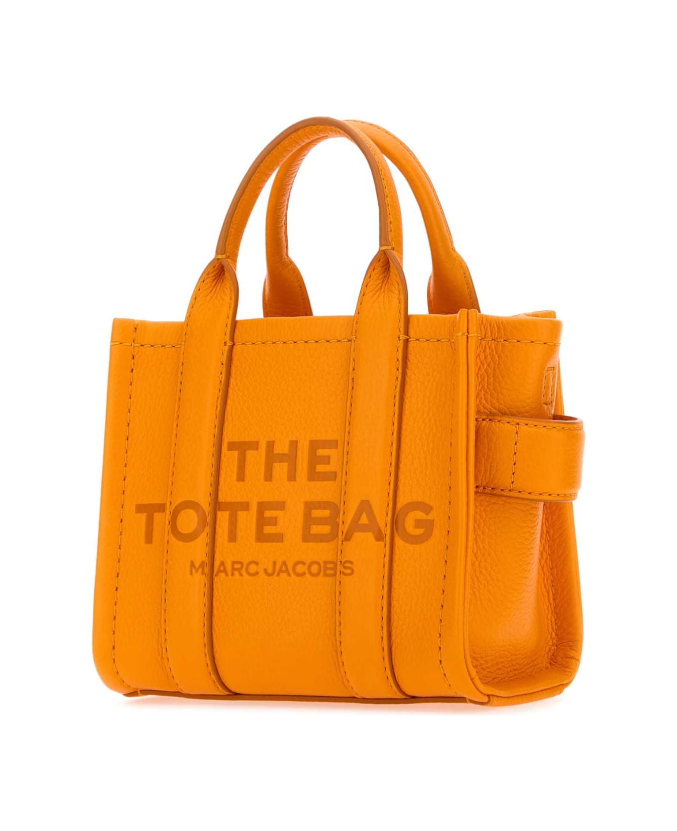 Marc Jacobs Orange Leather Micro The Tote Bag Handbag - TANGERINE トートバッグ