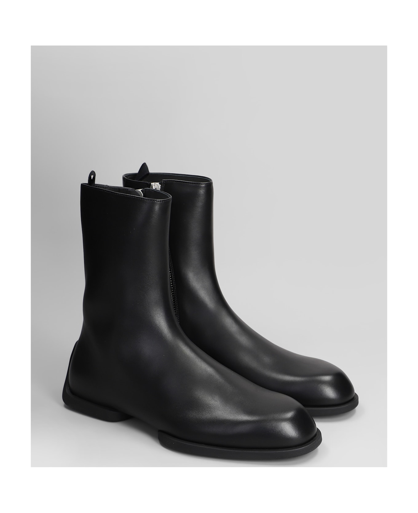 Jil Sander Ankle Boots In Black Leather - black