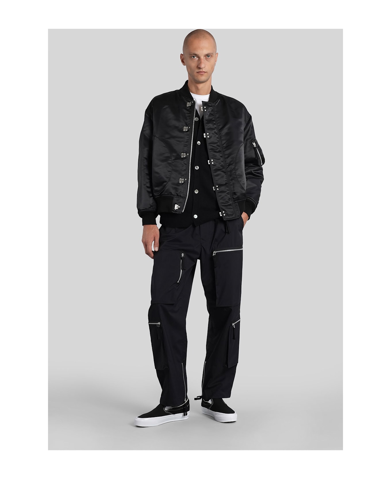 Comme des Garçons Homme Bomber Jacket In Black Nylon - black