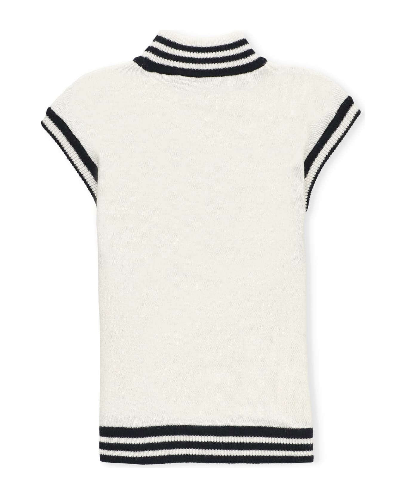 Balmain Sweater With Logo - Ivory/black