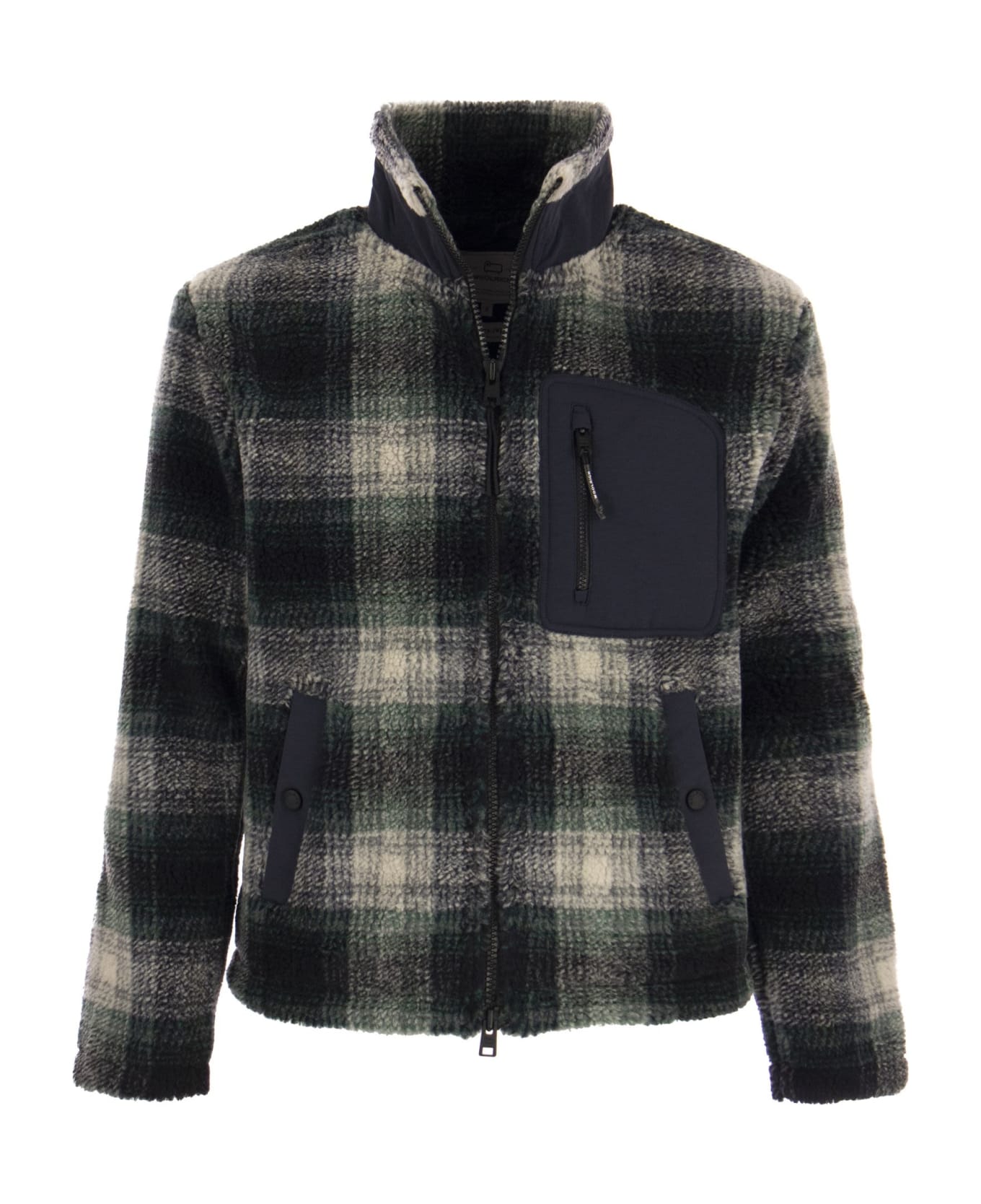 Woolrich Giacca Sherpa Zip-up Hombre Grey - Grey/green ジャケット