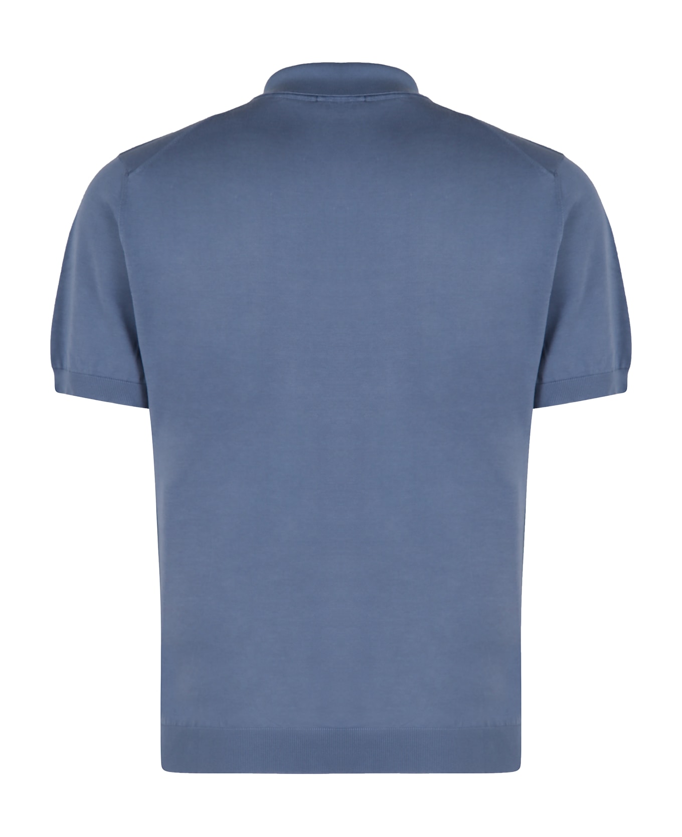 Drumohr Knitted Cotton Polo Shirt - blue