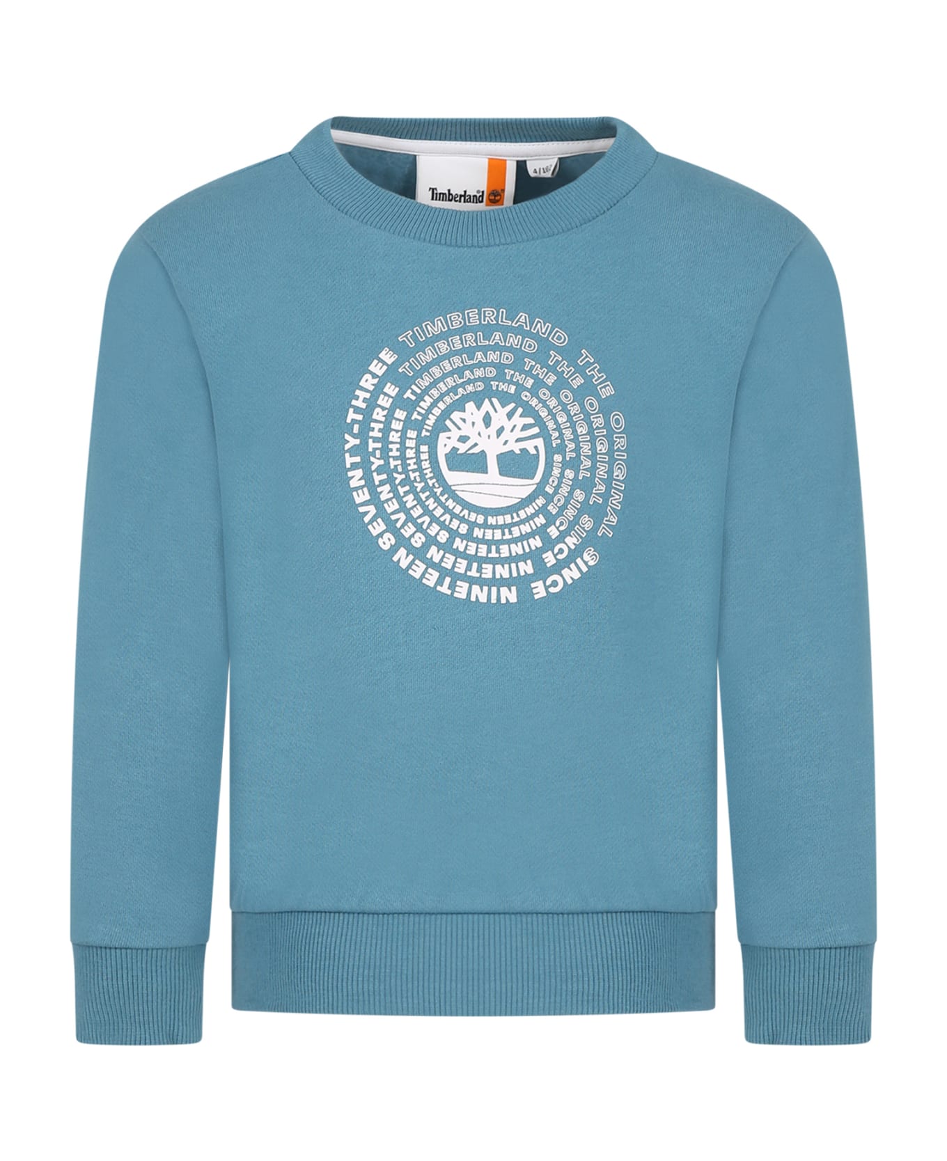 Timberland Light-blue Sweatshirt For Boy With Printed Logo - Light Blue