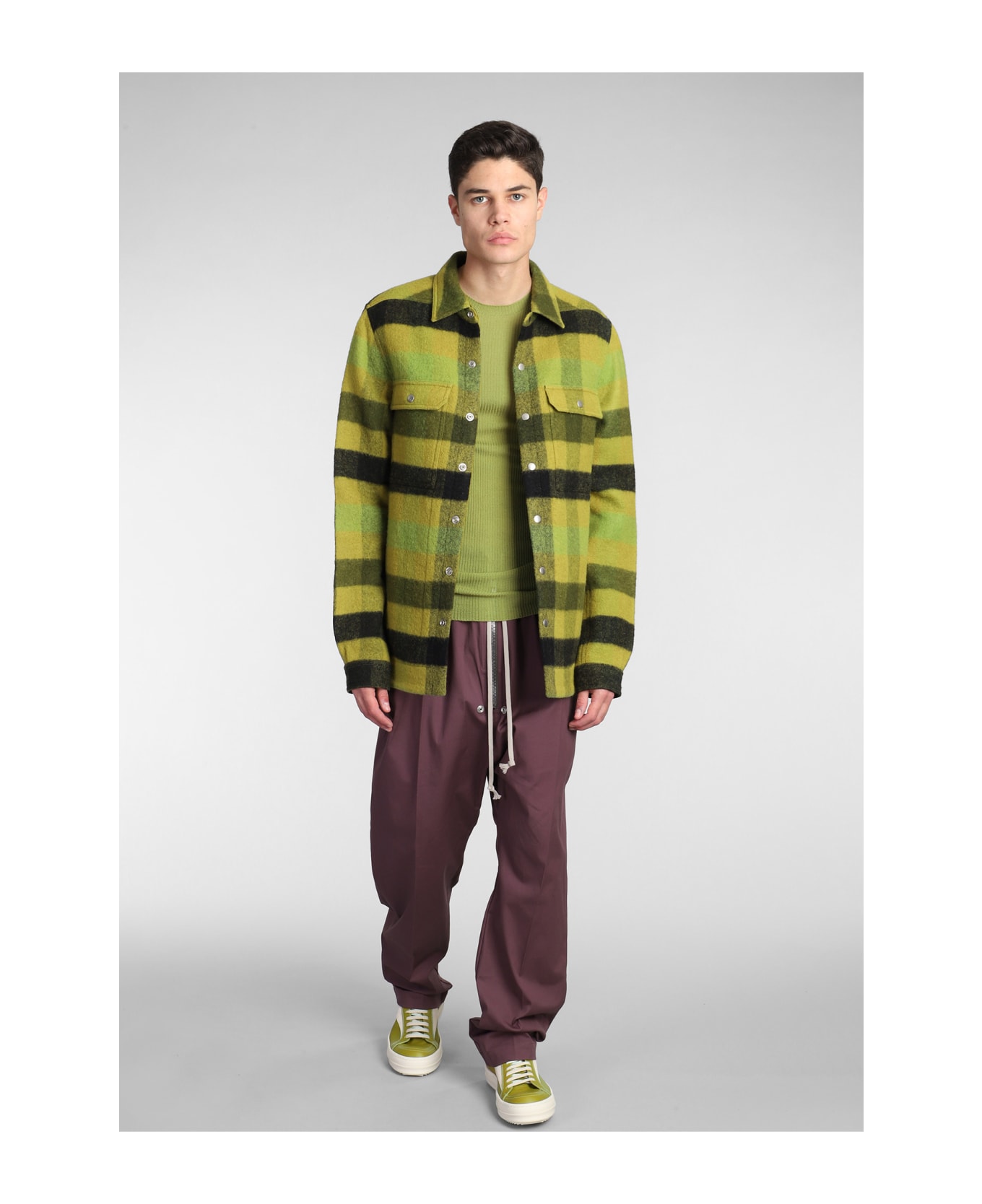 Rick Owens Ribbed Round Knitwear In Green Wool - green