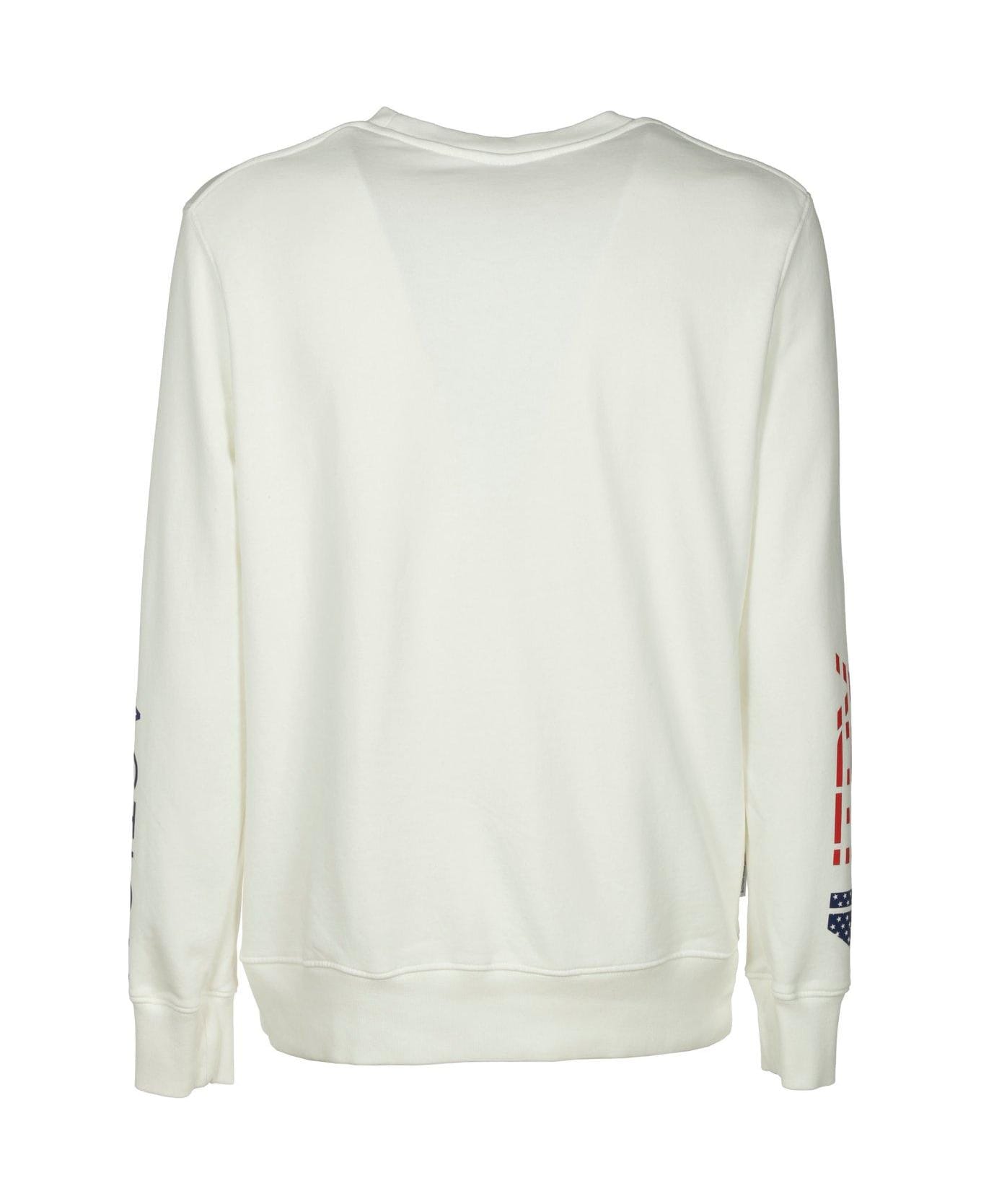 Autry Sleeved Logo Print Sweater - ICONIC WOM WHITE