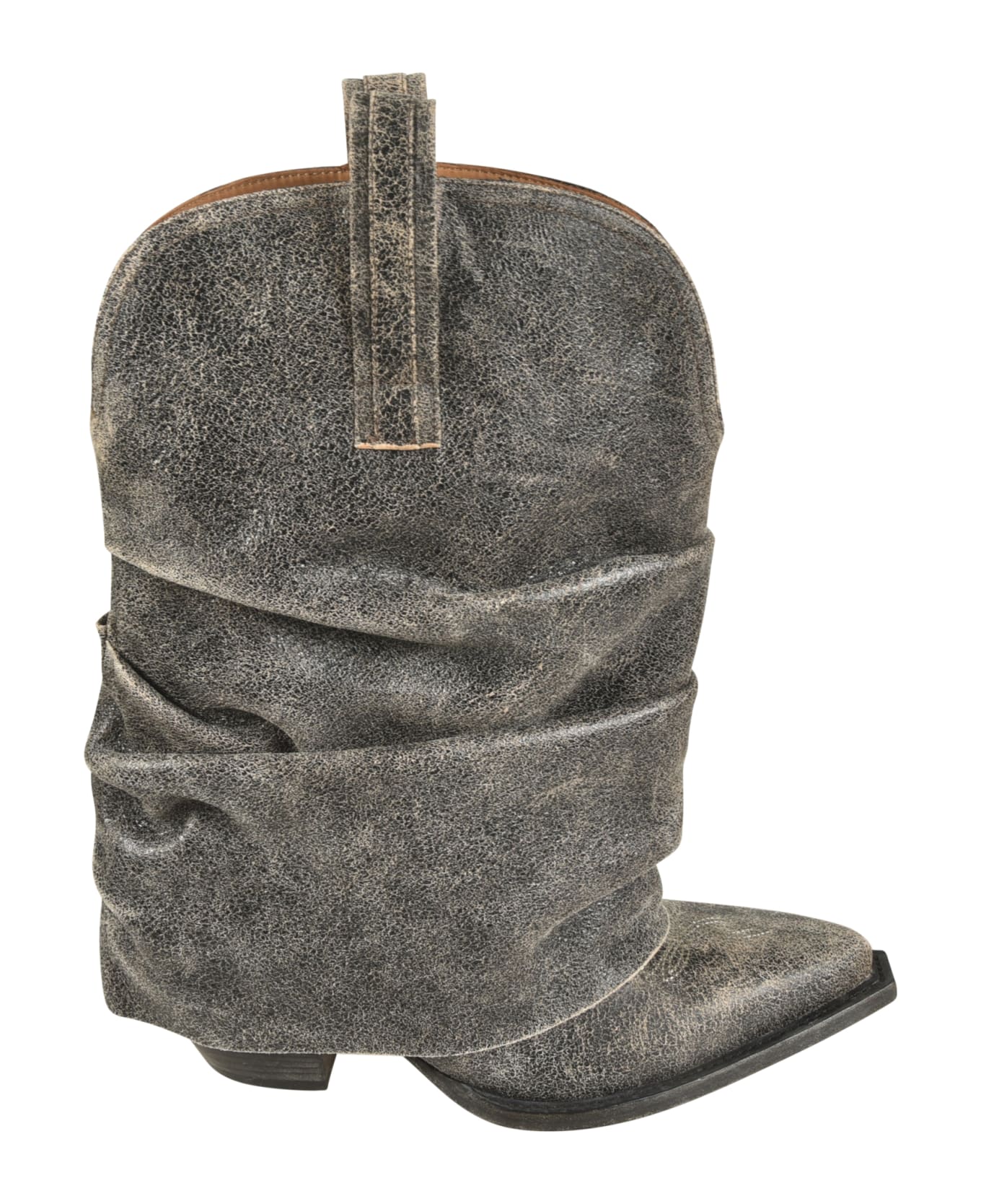R13 Chunky Cowboy Boots - Black