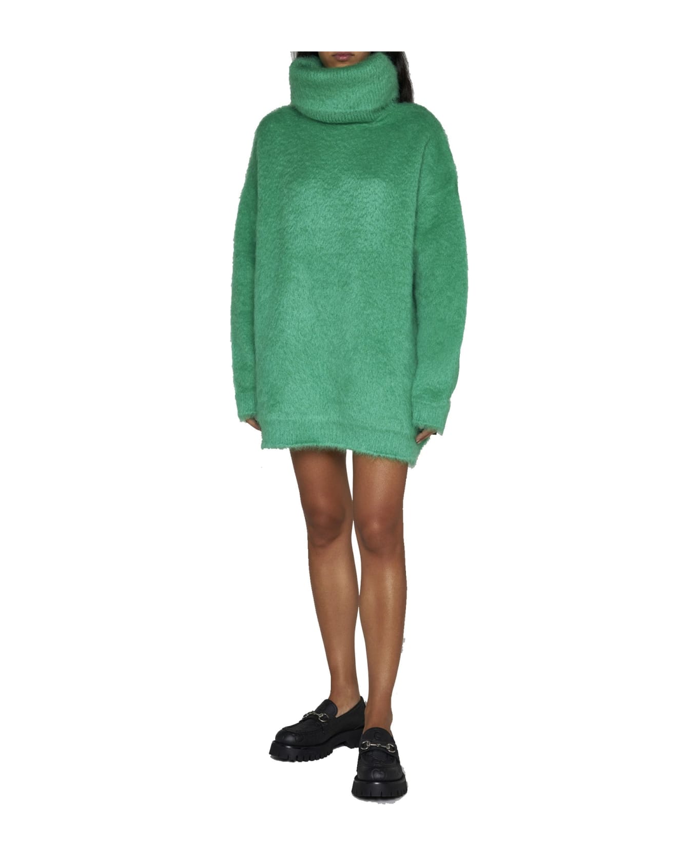 Gucci Mohair-blend Mini Sweater Dress - Green